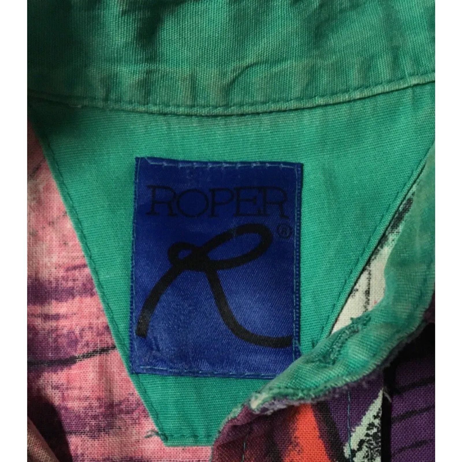 Roper VINTAGE Roper Abstract Western Shirt L Men Green Button-Up 80s 90s Surf Skate Cowboys AOP USA 70s 80s Southwestern Rockabilly Heritage Heroes Size US L / EU 52-54 / 3 - 6 Thumbnail