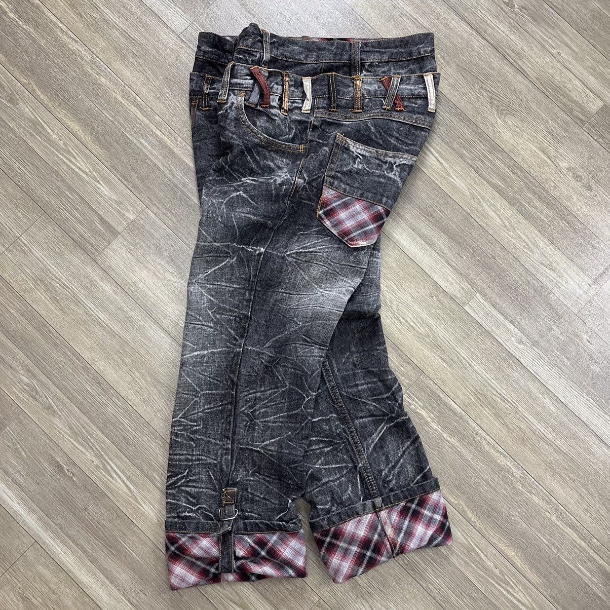 If Six Was Nine × Le Grande Bleu (L.G.B.) × Tornado Mart Destroyed Y2K Barcedos Double Waist Lightning Design Jeans Size US 31 - 1 Thumbnail
