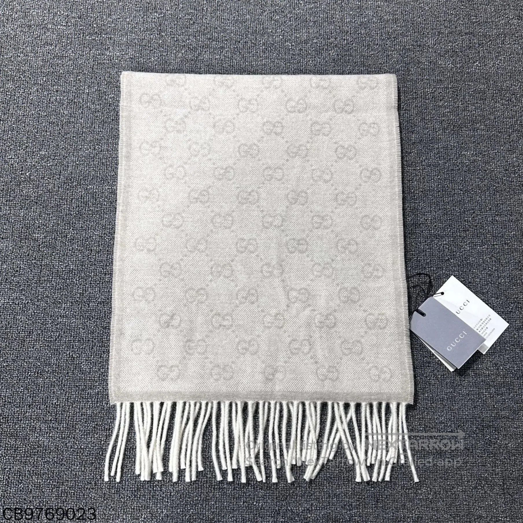 Gucci Multi-Patterned Fringed Scarf. Size ONE SIZE - 3 Thumbnail