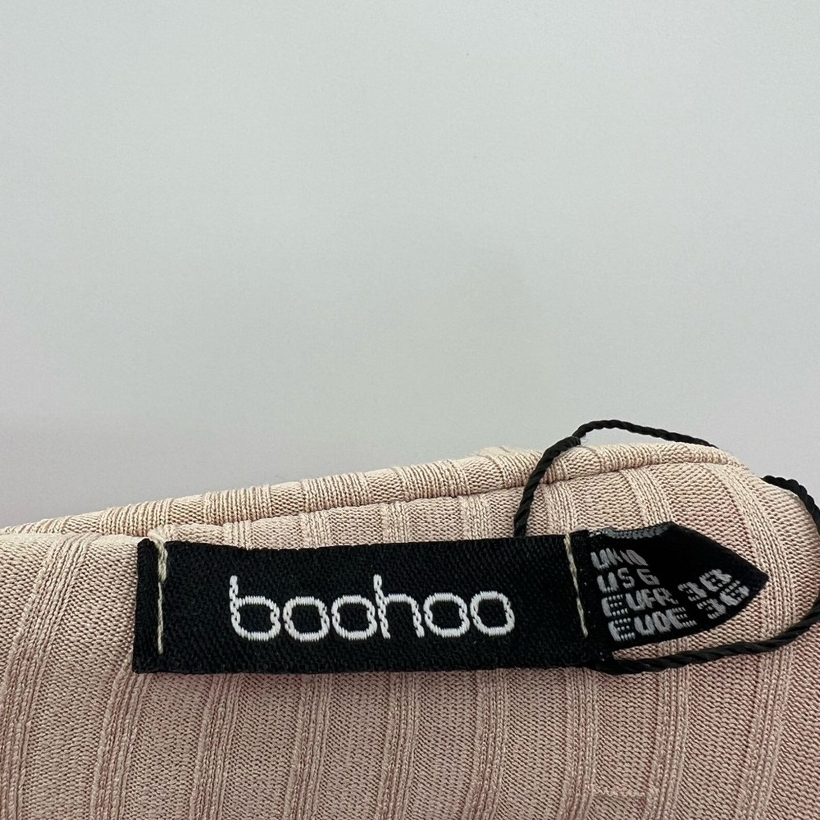 Boohoo Boohoo Camel Ribbed Collar Detail Long Sleeve Bodycon Size M / US 6-8 / IT 42-44 - 8 Thumbnail