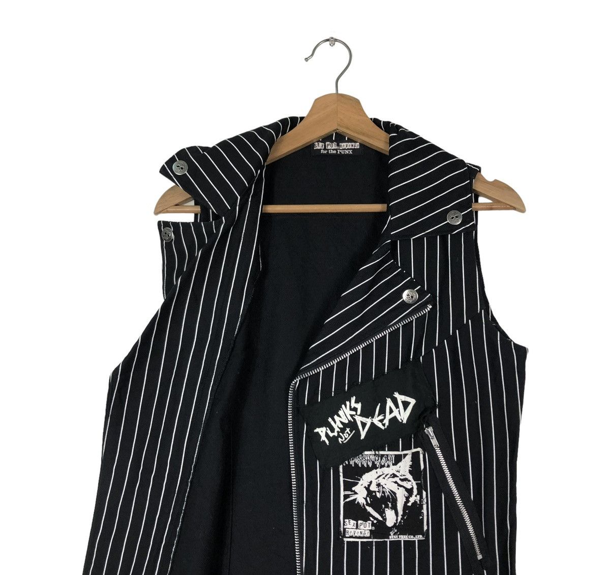 Japanese Brand BIKER TANKTOP SEX POT REVENGE FOR THE PUNK STRIPE PARACHUTE Size US M / EU 48-50 / 2 - 13 Thumbnail