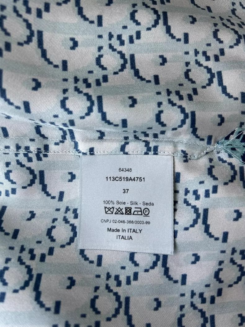 Dior Dior Size 37 Blue old flower full print logo mulberry silk Size US XXS / EU 40 - 5 Thumbnail