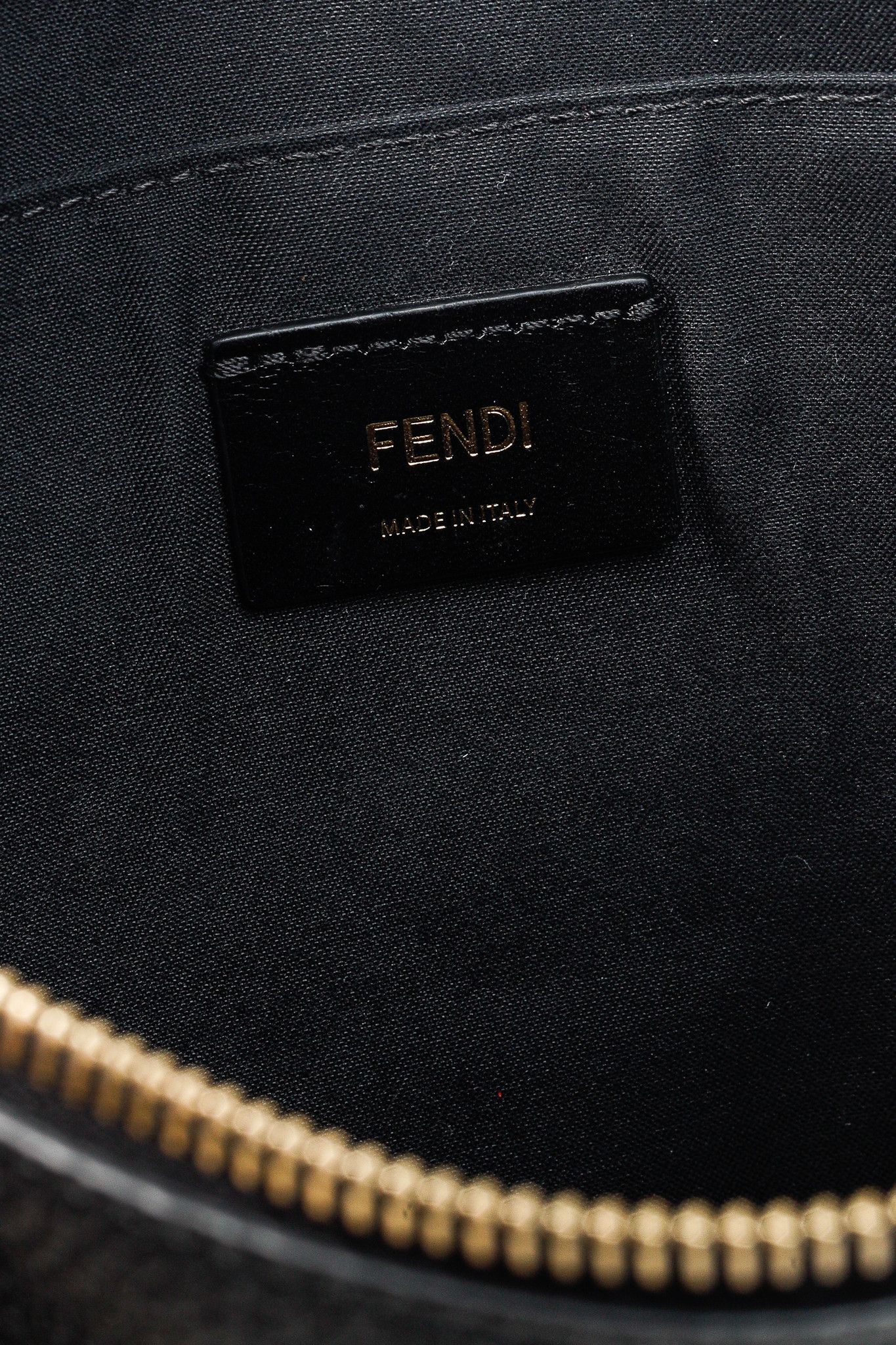 Fendi Fendi Monster Black Pebbled Leather Large Clutch Size ONE SIZE - 11 Thumbnail