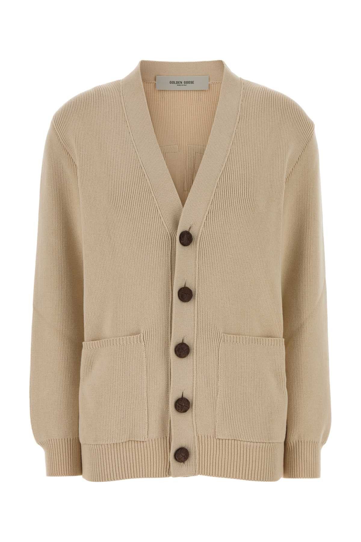 Golden Goose Beige Stretch Cotton Blend Danielle Cardigan Size M / US 6-8 / IT 42-44 - 1 Thumbnail