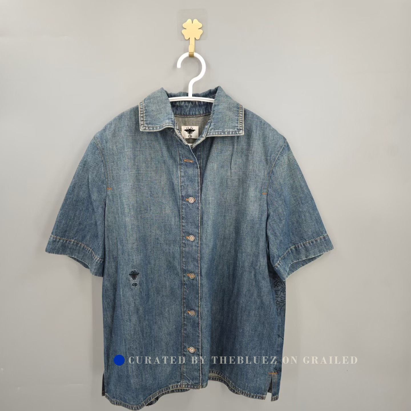 Dior DIOR Blue Denim Tiger Bee Embroidery Shirt Size S / US 4 / IT 40 - 1 Thumbnail