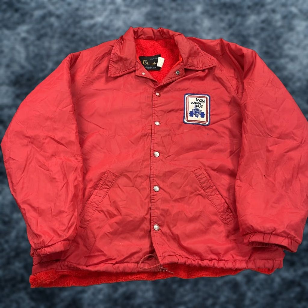 Champion VINTAGE Champion Jacket Mens Large Running Man Indy Super Pull Fur Racing 60s Size US L / EU 52-54 / 3 - 1 Thumbnail