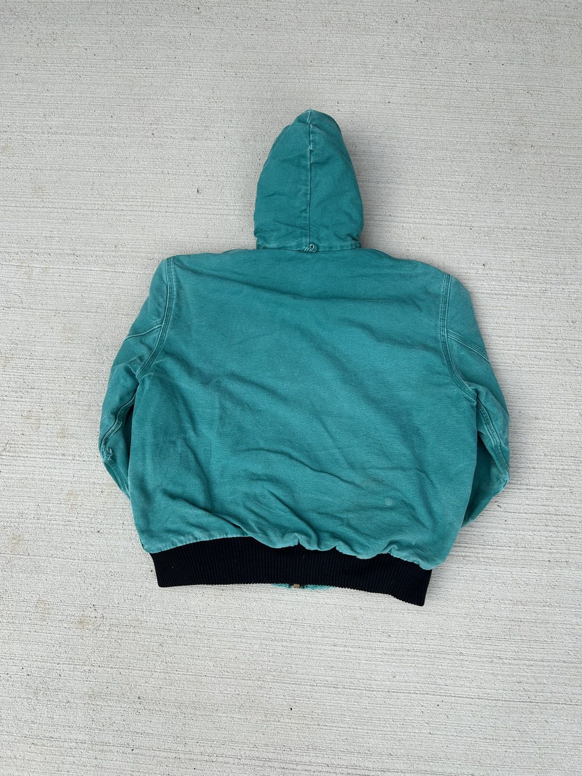 Carhartt × Vintage Vintage 90s Aqua Carhartt Hooded Jacket Size US L / EU 52-54 / 3 - 3 Thumbnail