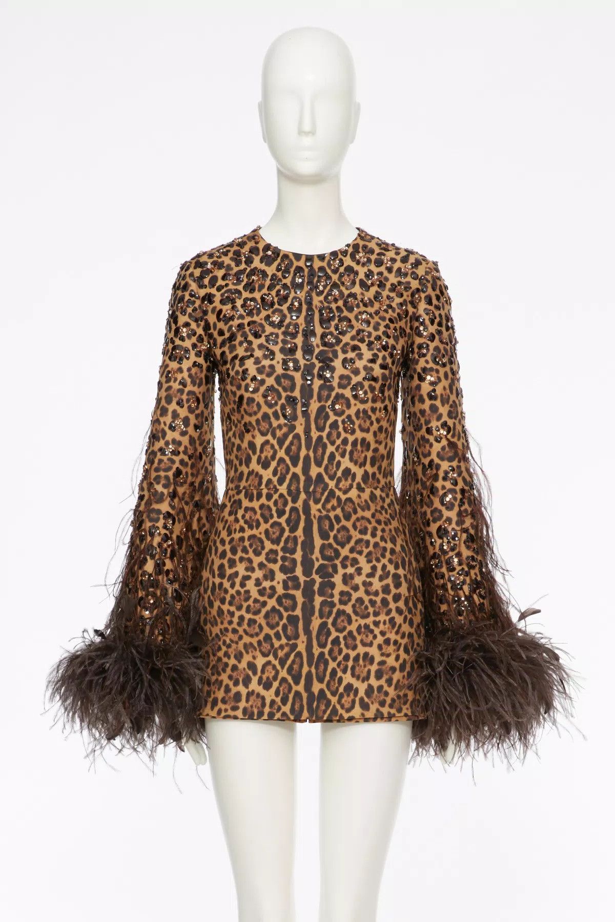 Valentino o1s1wg110426 Leopard-Print Mini Dress in Leopard Size XS / US 0-2 / IT 36-38 - 1 Thumbnail