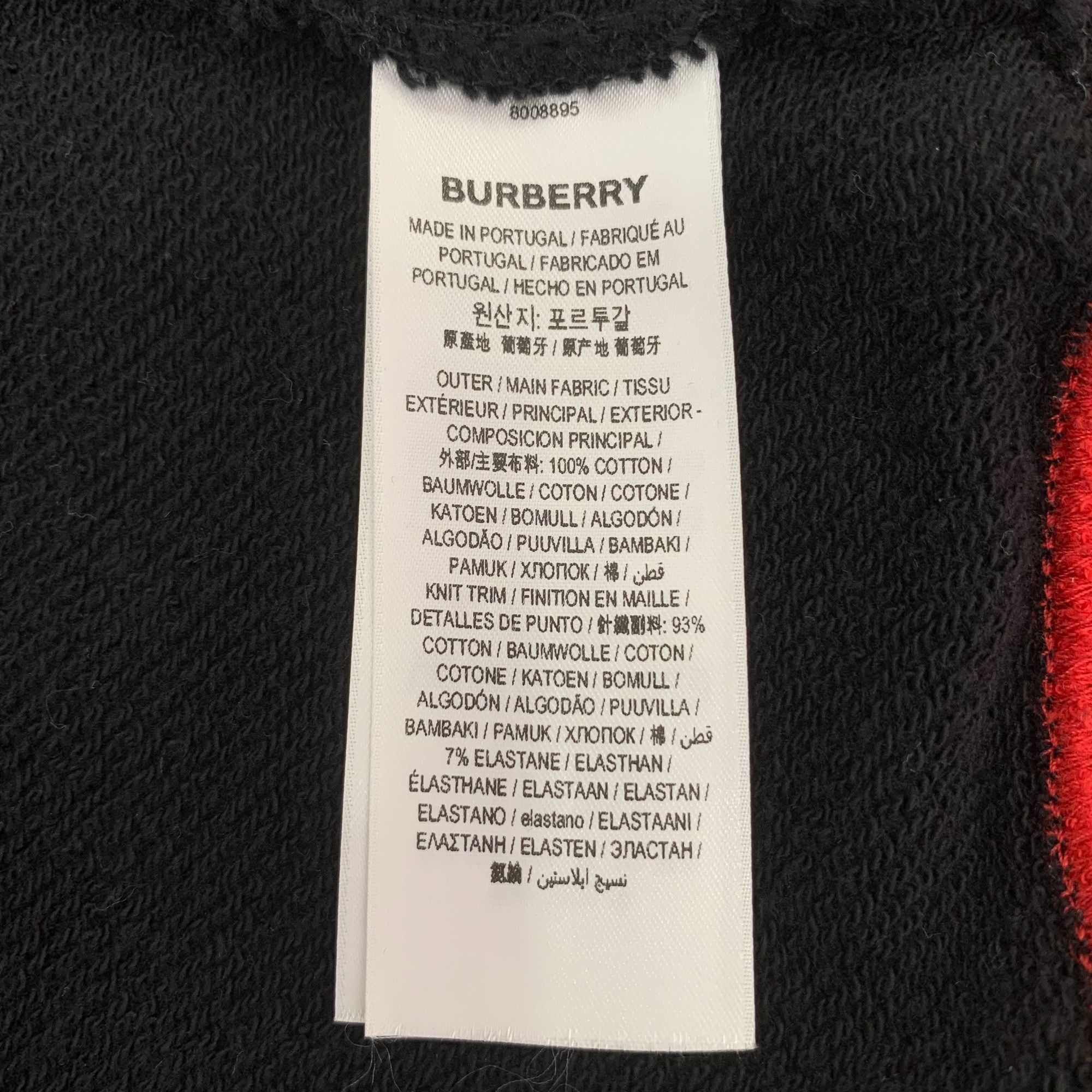 Burberry Burberry Black TB Logo Cotton Hooded Zip-Up Sweatshirt (Size Size US L / EU 52-54 / 3 - 5 Thumbnail