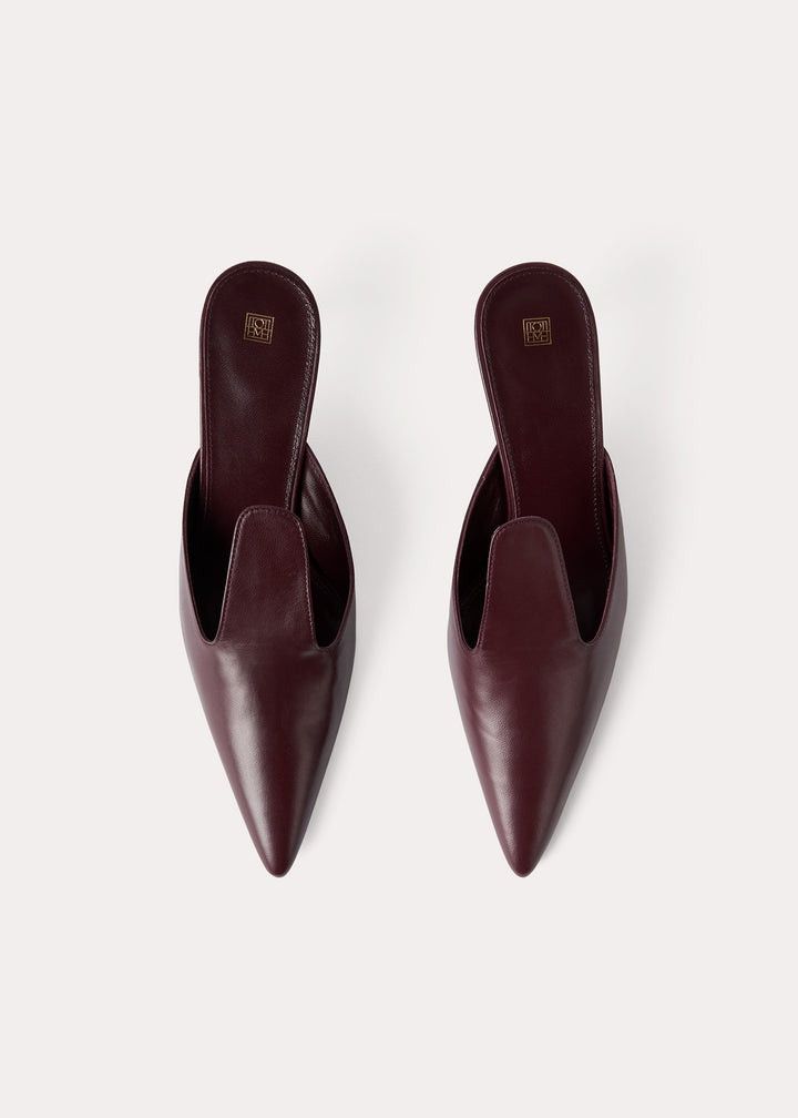 Toteme o1mle0525 The Pencil Mules in Burgundy Size US 7 / IT 37 - 3 Thumbnail