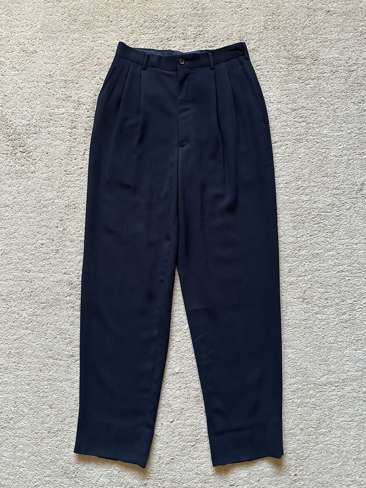image of Aw1991 Comme Des Garcons Homme Baggy Leg Wool Pant in Black, Men's (Size 29)
