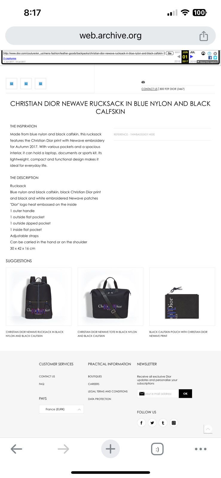 Dior New! Dior Homme 2017 Newave backpack KVA Hedi Size ONE SIZE - 14 Thumbnail