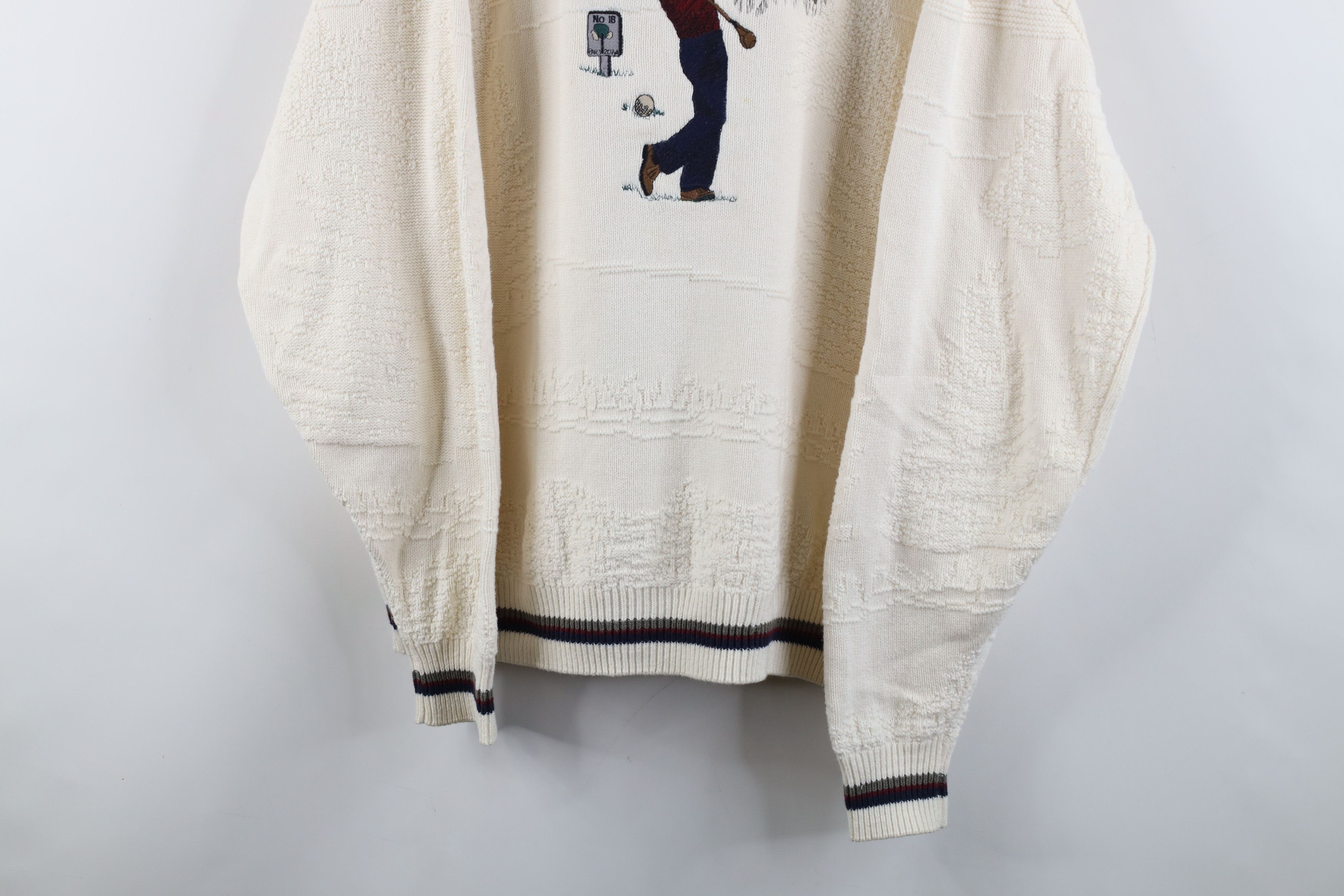 Vintage Vintage 90s Streetwear Over Print Cotton Knit Sweater USA Size US L / EU 52-54 / 3 - 3 Thumbnail