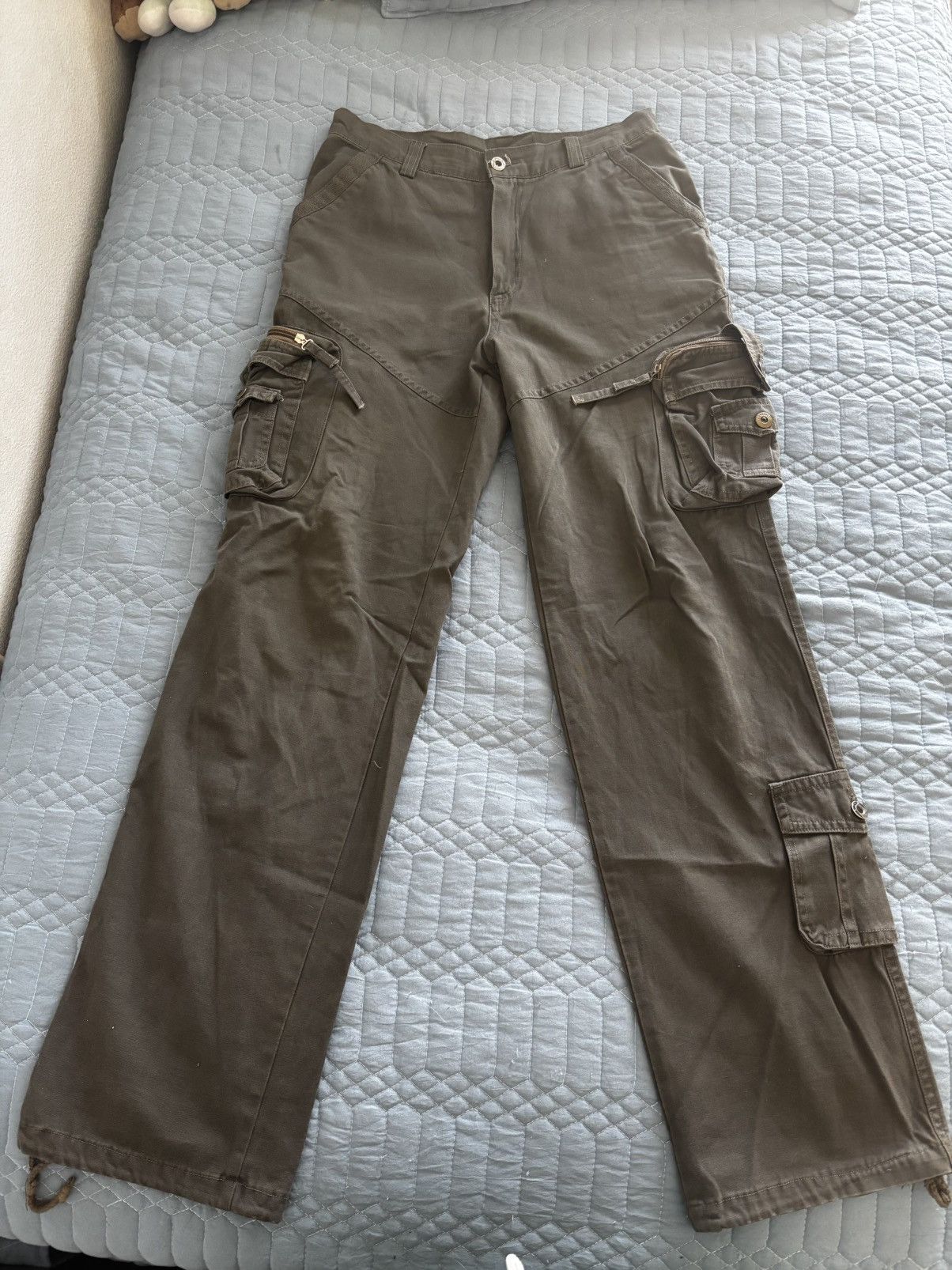 Japanese Brand Grey Japanese Cargo Pants Size US 29 - 1 Thumbnail