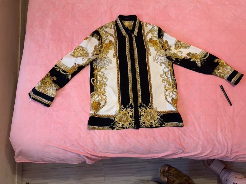 Versace Versace Mulberry silk shirt Size US L / EU 52-54 / 3 - 1 Thumbnail