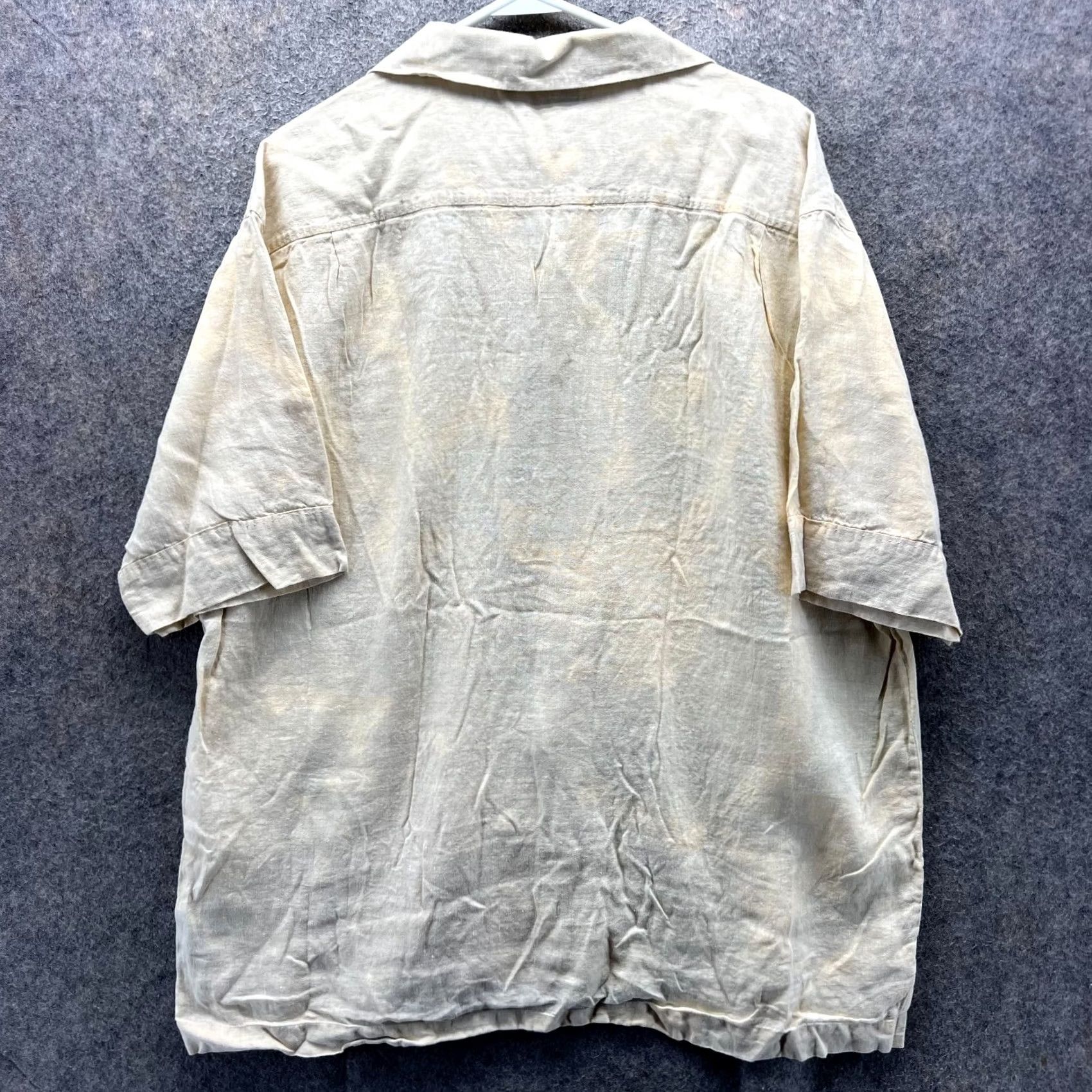 Tommy Bahama VINTAGE Tommy Bahama Shirt Mens XL Yellow Linen Island Silk Preppy Blank Classic Bleach Size US XL / EU 56 / 4 - 2 Thumbnail