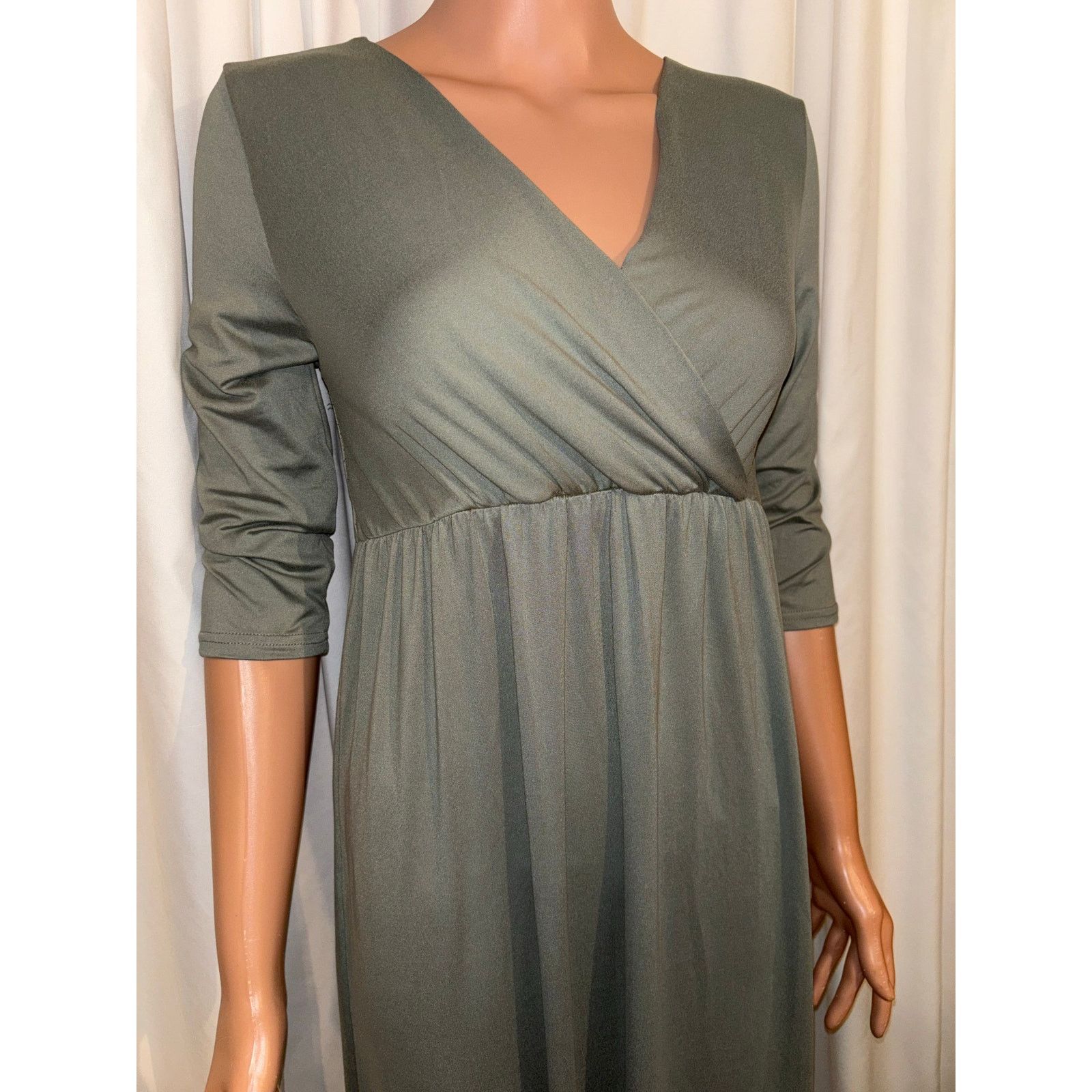 The Unbranded Brand Olive Green Maxi Dress Size Medium Size M / US 6-8 / IT 42-44 - 3 Thumbnail