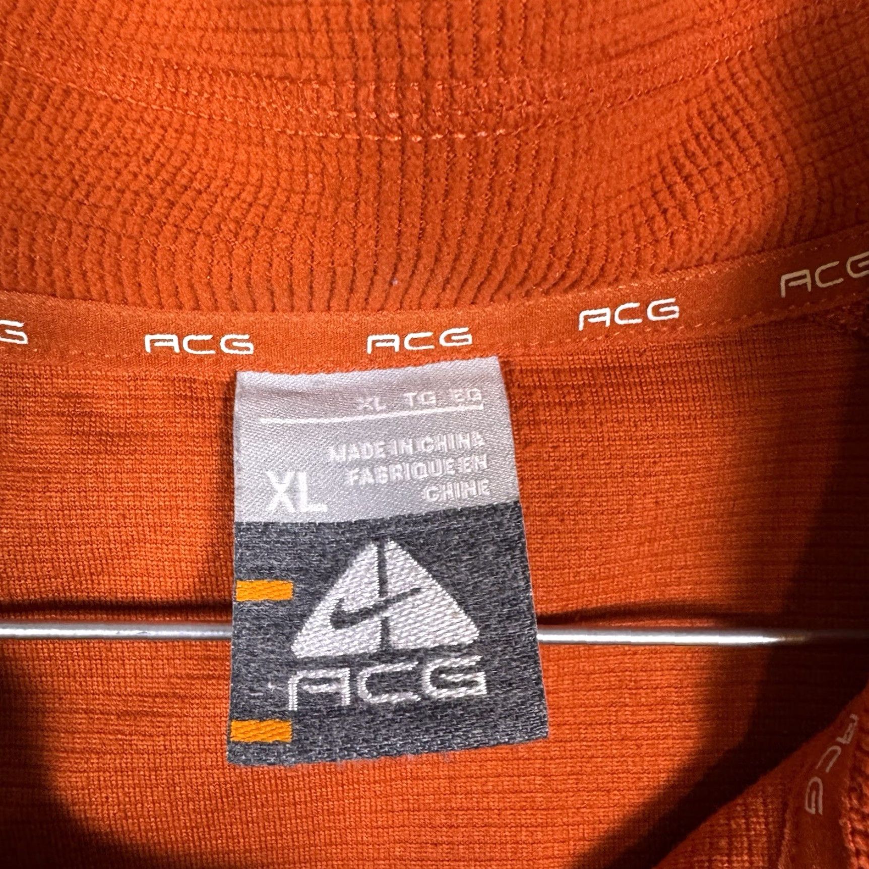 Nike ACG VINTAGE Nike ACG Jacket Mens XL Grid Fleece 1/4 Zip Orange 48 in Chest Long Sleeve Mid-Length 1/4 Zip Mens Jacket Vintage Y2K Pullover Sweatshirt Size US XL / EU 56 / 4 - 5 Thumbnail