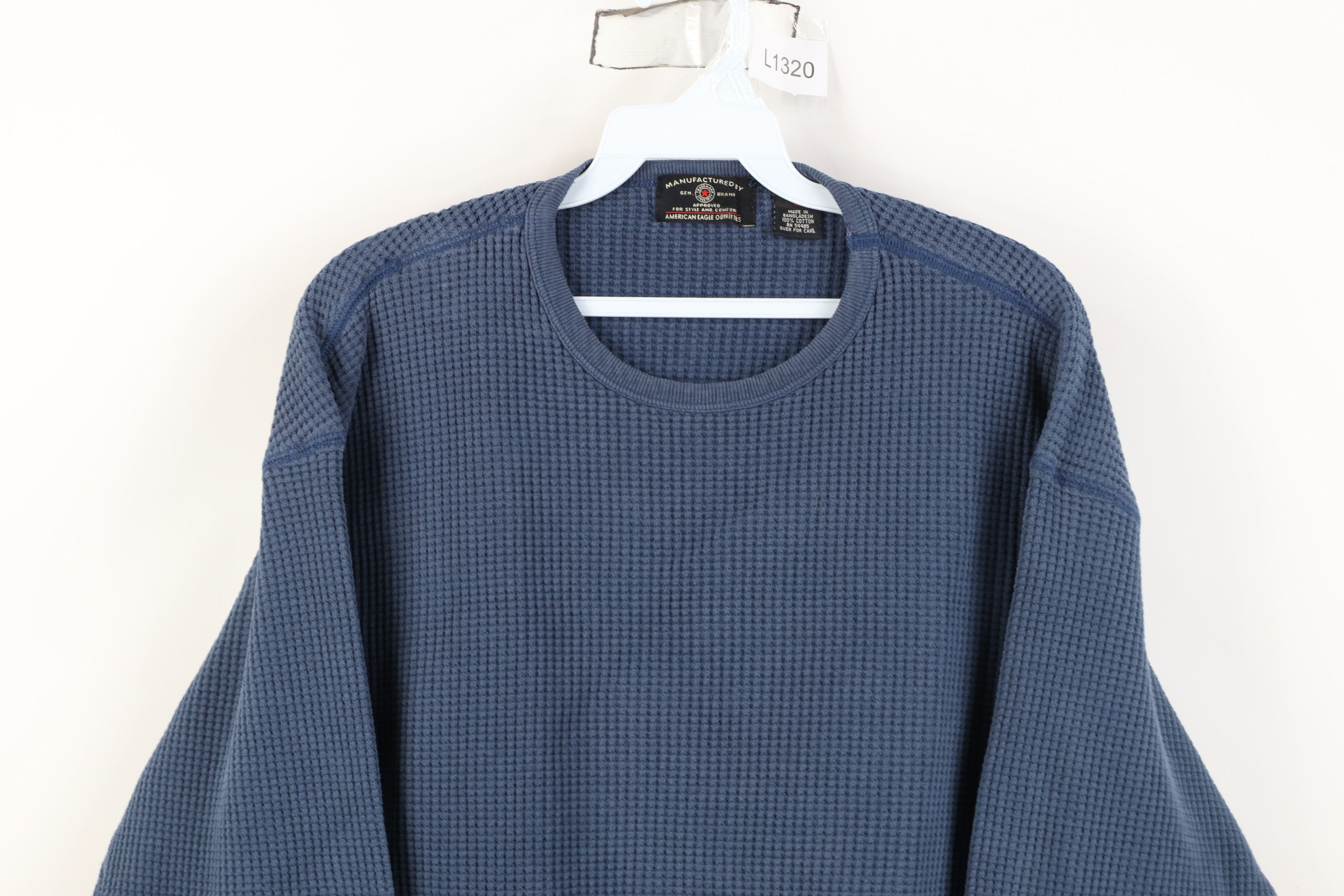 American Eagle Outfitters Vintage 90s American Eagle Fit Thermal Waffle Knit T-Shirt Size US XL / EU 56 / 4 - 2 Thumbnail
