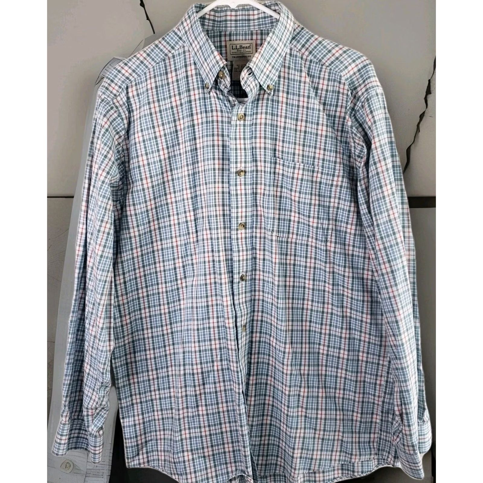 Vintage L.L. Bean Button-Down Shirt Mens Medium Blue Plaid Long Sleeve Traditional Fit Size US M / EU 48-50 / 2 - 2 Thumbnail