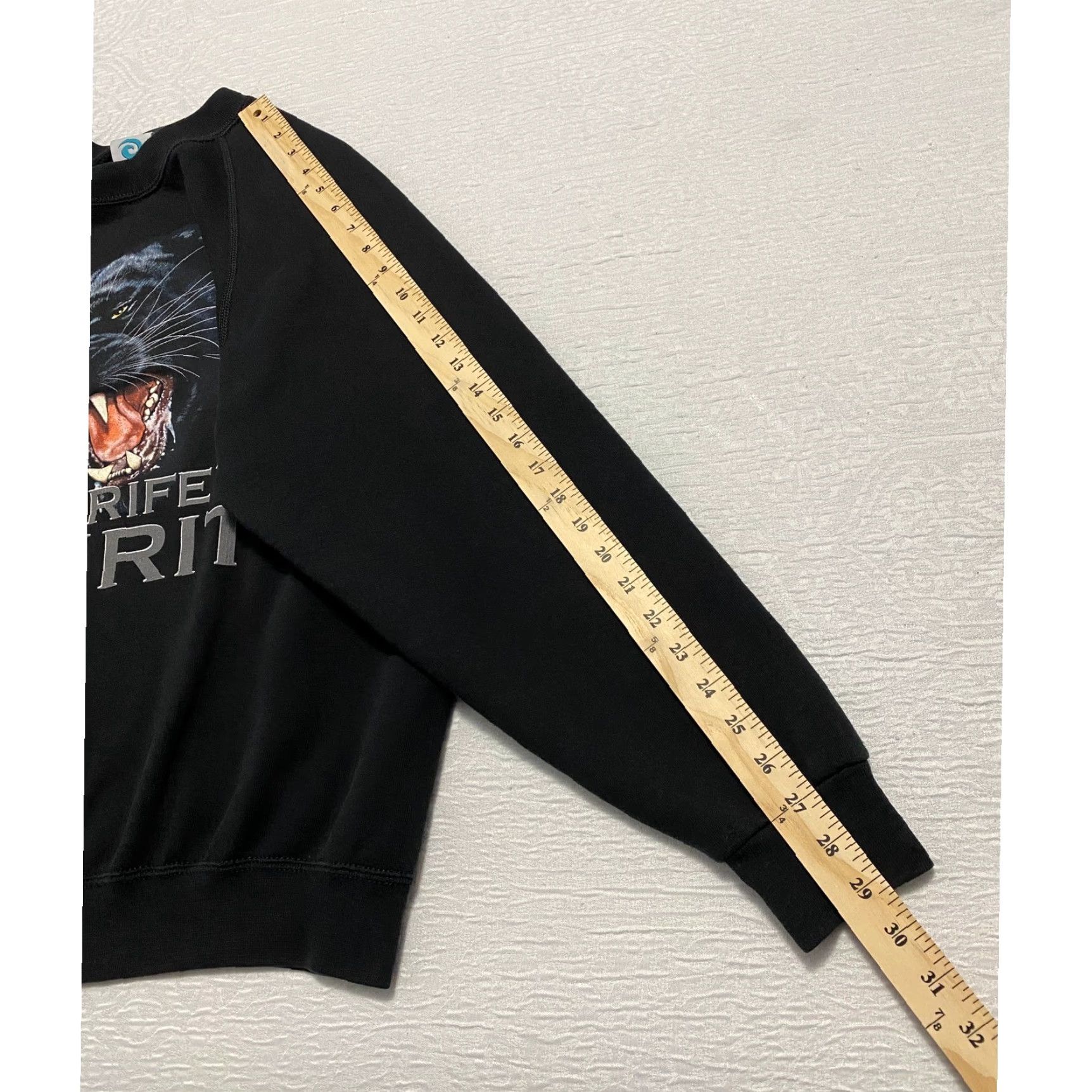 ESPIRIT VINTAGE Aspro Black Panther Tenerife Spirit Raglan Sweatshirt Mens M Black Graphic Print Crew Neck Knit Pullover Casual Streetwear Size US M / EU 48-50 / 2 - 8 Thumbnail