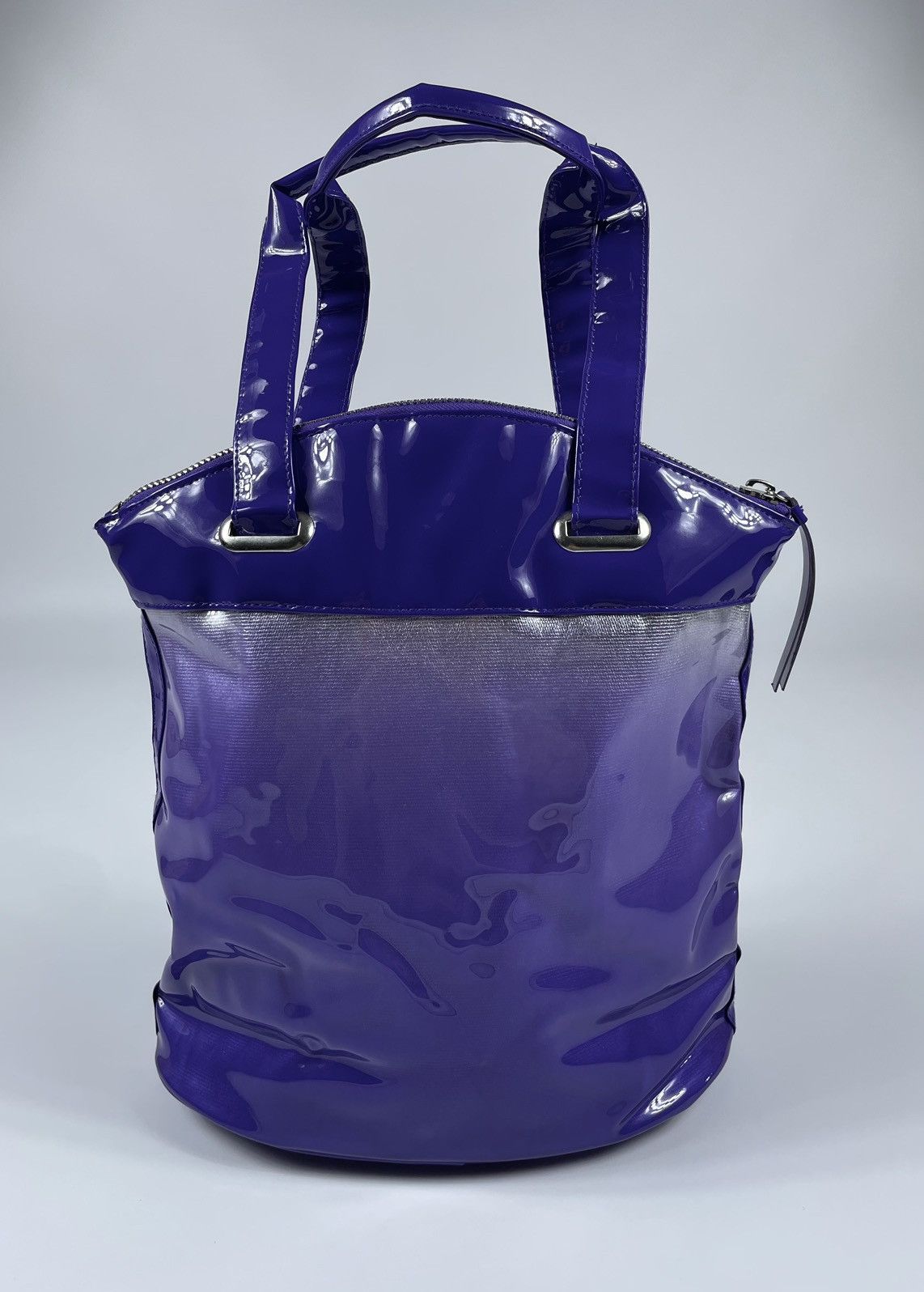 Versus Versace VERSUS Versace Purple and Metallic Silver Zippered Handbag Size ONE SIZE - 3 Thumbnail