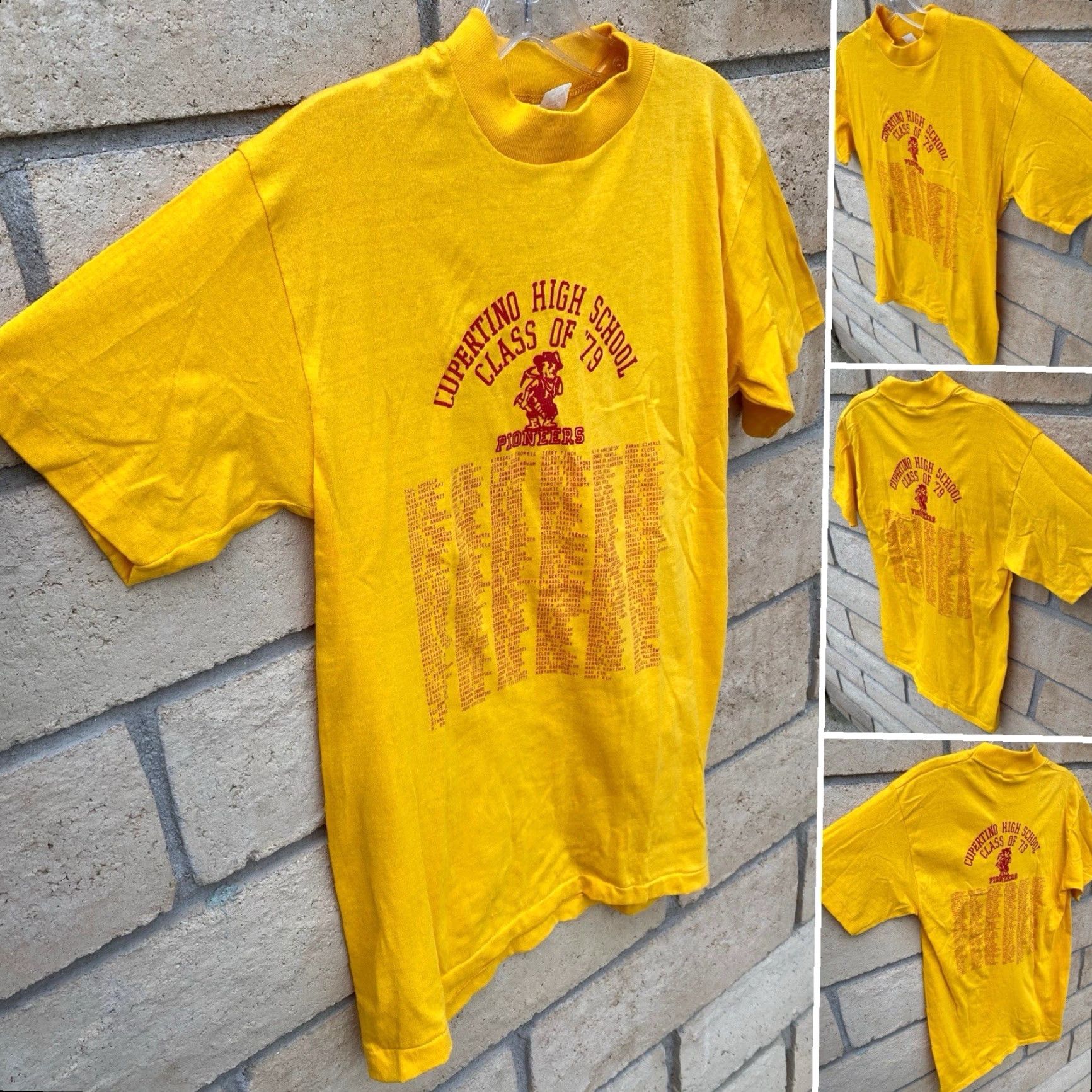 Vintage VINTAGE Cupertino High School Pioneers Class Of 79 T Shirt 70s 1979s Size M Yellow Womens Men Multifaceted Graphic Print 70s Retro Full Roster Tee Size US M / EU 48-50 / 2 - 2 Thumbnail