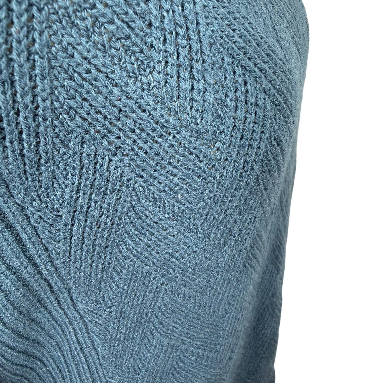 Lee Lee Blue Knit Sweater Medium Textured Minimalist Pullover Size M / US 6-8 / IT 42-44 - 6 Thumbnail
