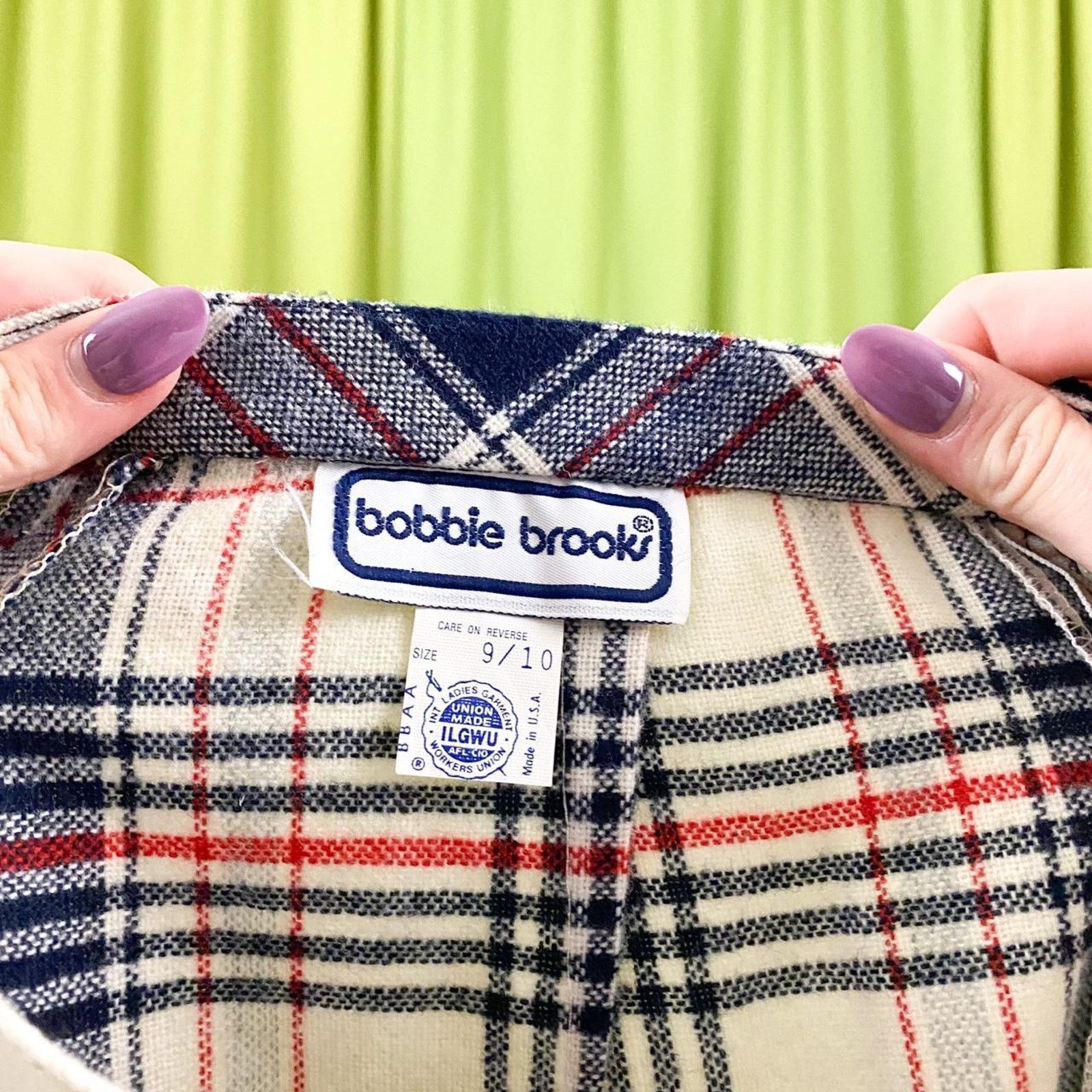 Vintage 70s Vintage Red Navy Blue White Plaid Pleated Midi Skirt Size 26" / US 2 / IT 38 - 4 Thumbnail