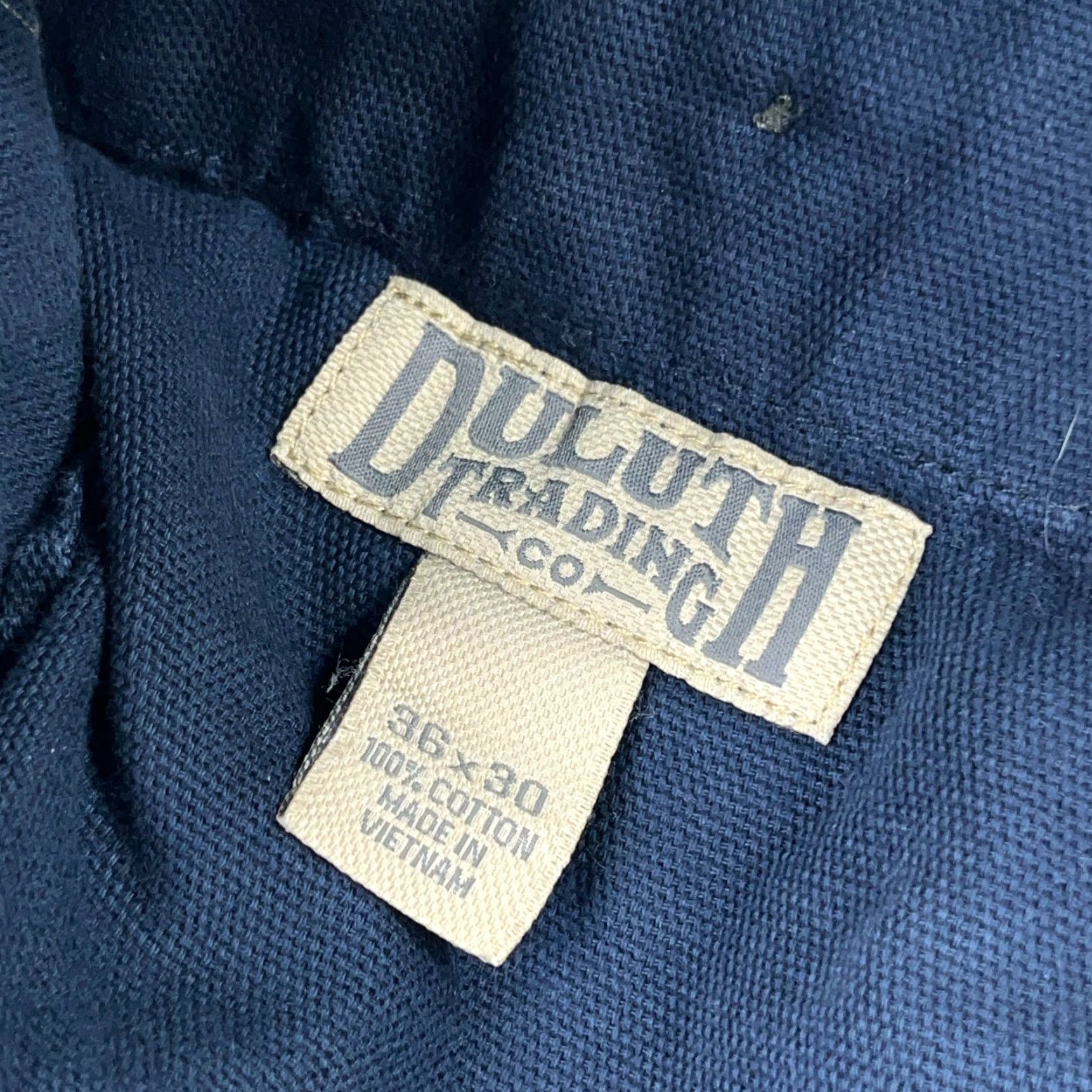 Vintage Duluth Cargo Pants Men 36x30 Tan Canvas Pant Casual Workwear Baggy Relaxed Straight Front Beltless EU-Style? Size US 36 / EU 52 - 4 Thumbnail