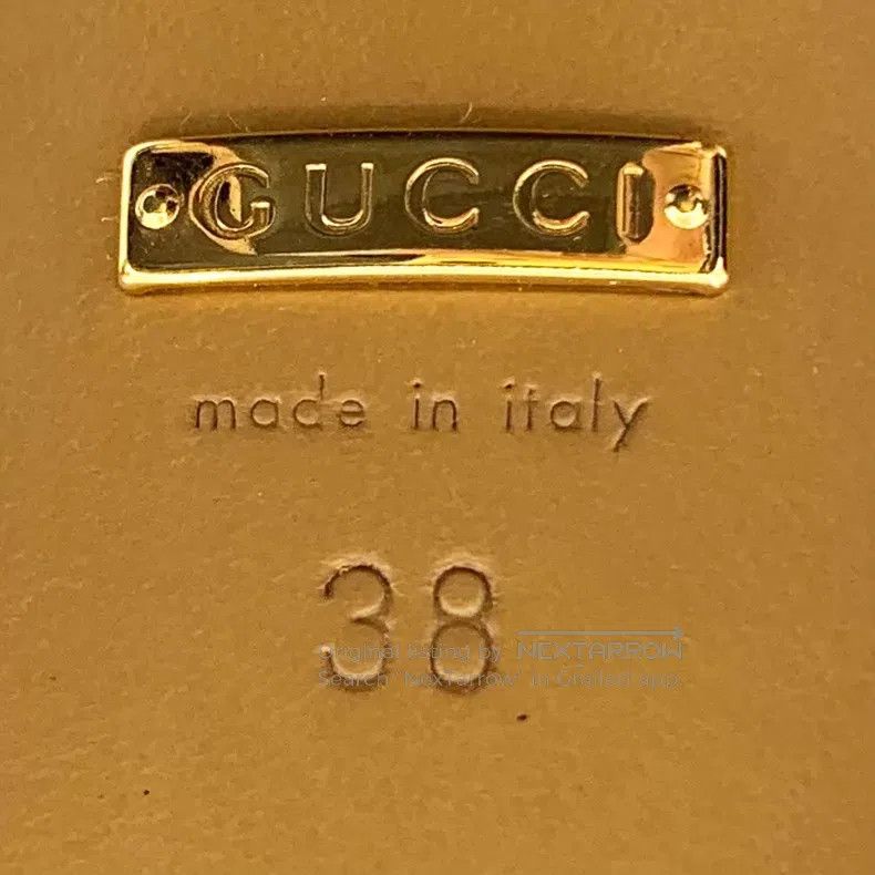Gucci Gucci Beige apricot striped double G pearl decoration shee Size US 7.5 / IT 37.5 - 6 Thumbnail