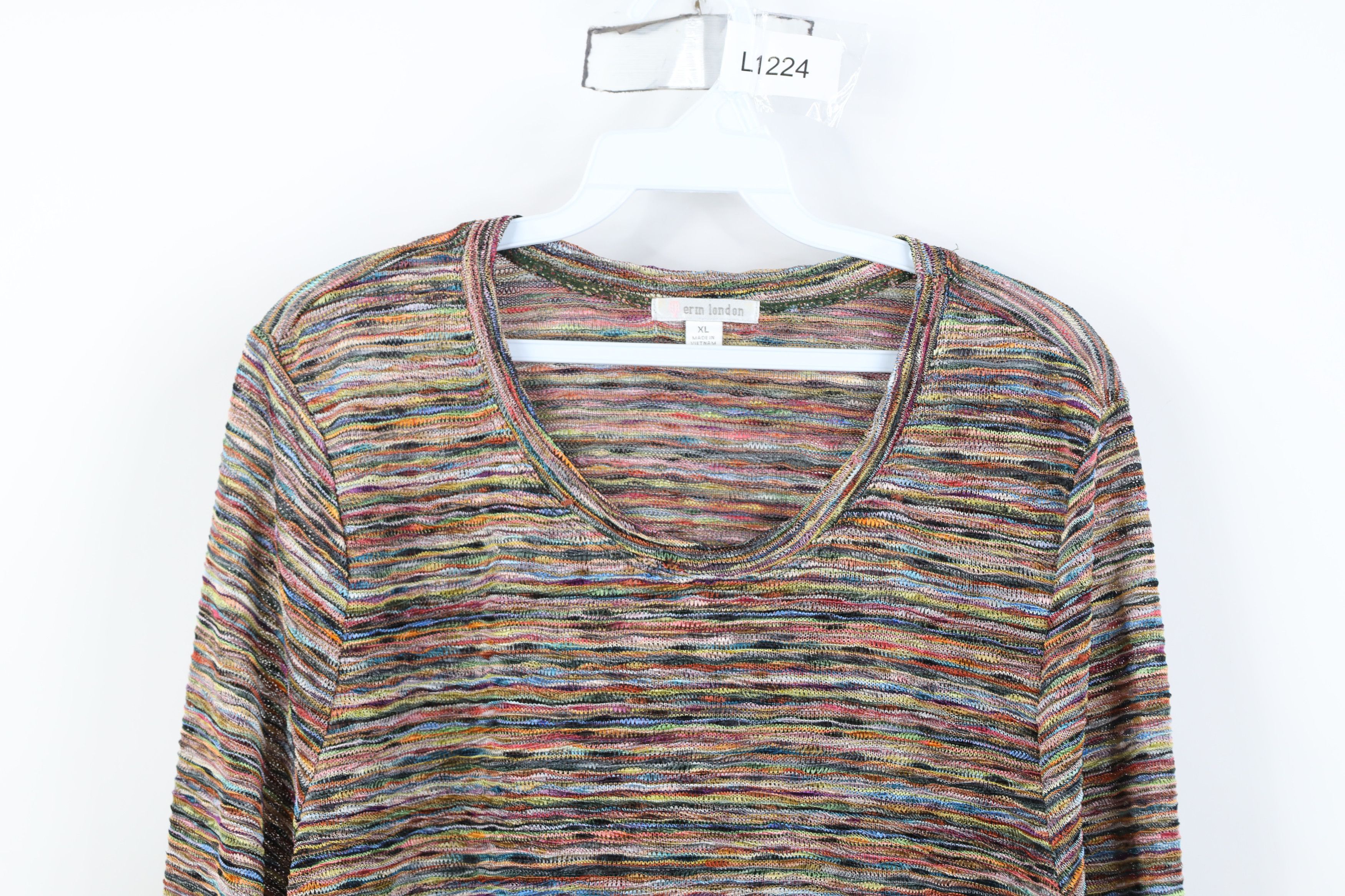 Vintage Vintage Y2K Streetwear Rainbow Striped Knit Sweater Bella Size XL / US 12-14 / IT 48-50 - 2 Thumbnail
