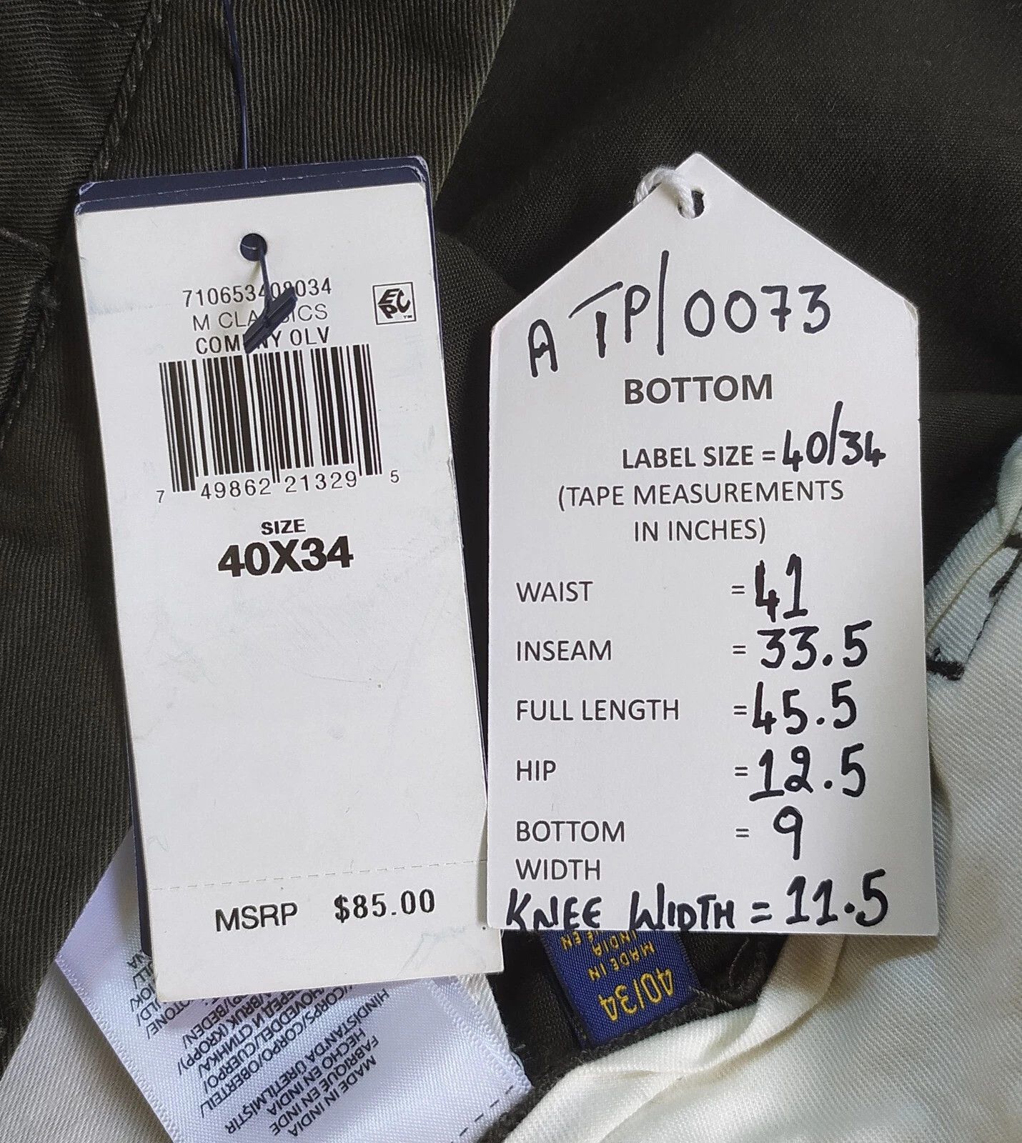 Polo Ralph Lauren Polo Ralph Lauren Classic Fit Chino Pant ATP 0073 Size US 40 / EU 56 - 6 Thumbnail