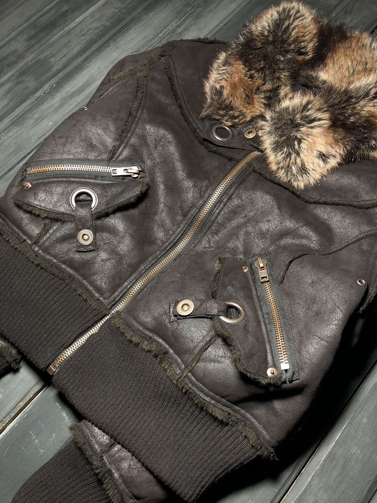 Hysteric Glamour VTG Rick Owens Hysteric Glamour Style Leather Fur Jacket 90s Size US S / EU 44-46 / 1 - 3 Thumbnail
