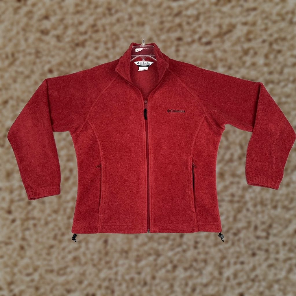 Vintage Columbia Jacket Womens M Red Fleece Full Zip Pockets Outdoor Hiking Warm Size M / US 6-8 / IT 42-44 - 1 Thumbnail