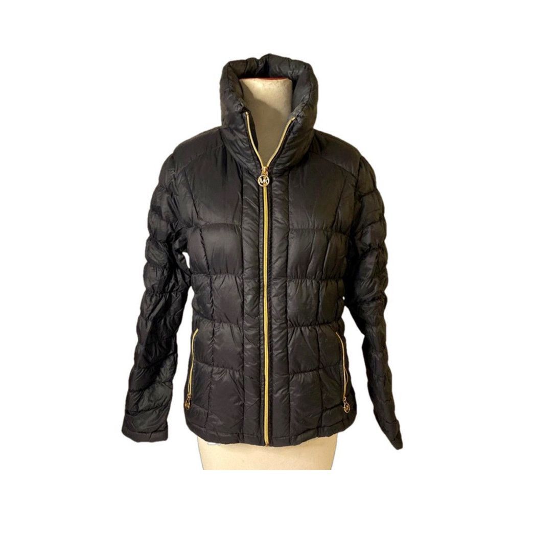Michael Kors Chic Winter Black Puffer Jacket Gold Zip Michael Kors M Size M / US 6-8 / IT 42-44 - 2 Thumbnail