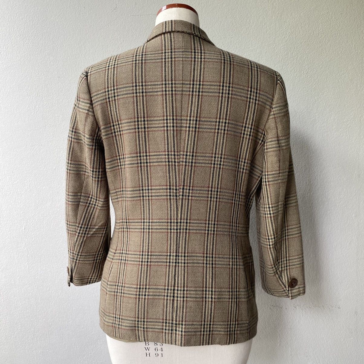 Burberry Burberrys Brown Plaid Double-Breasted Blazer Size L / US 10 / IT 46 - 22 Thumbnail