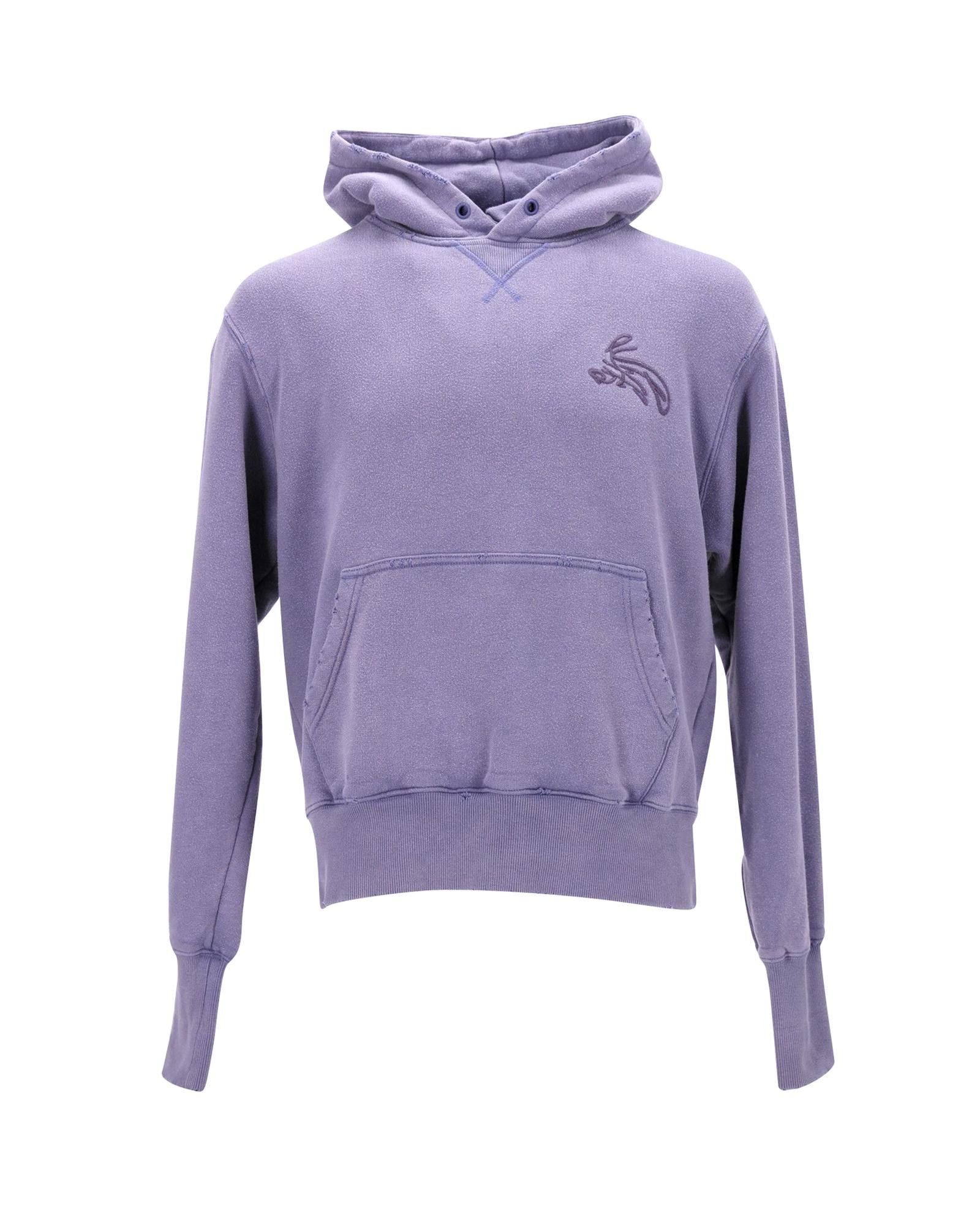 image of Eytys Organic Cotton Blend Hoodie With Logo Applique In Purple, Men's (Size Medium)