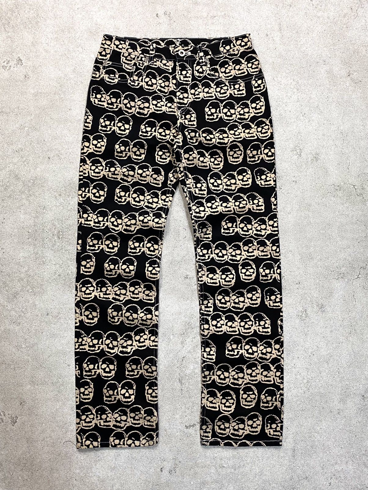 Hysteric Glamour 1990’s Hysteric Glamour Skull Pile Jeans Size US 29 - 1 Thumbnail