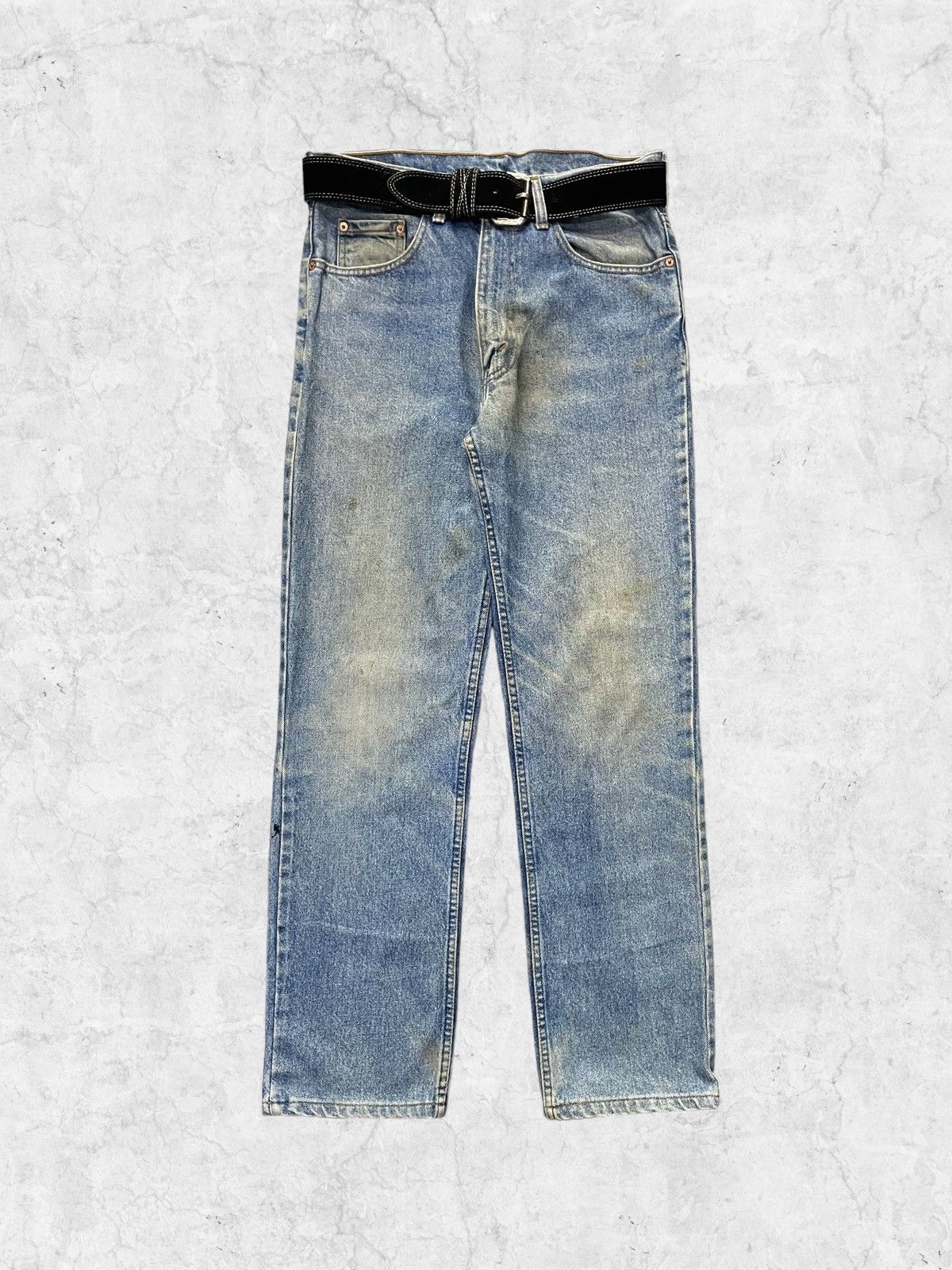 Vintage Designer Levi's 515 Distressed Denim With Belt