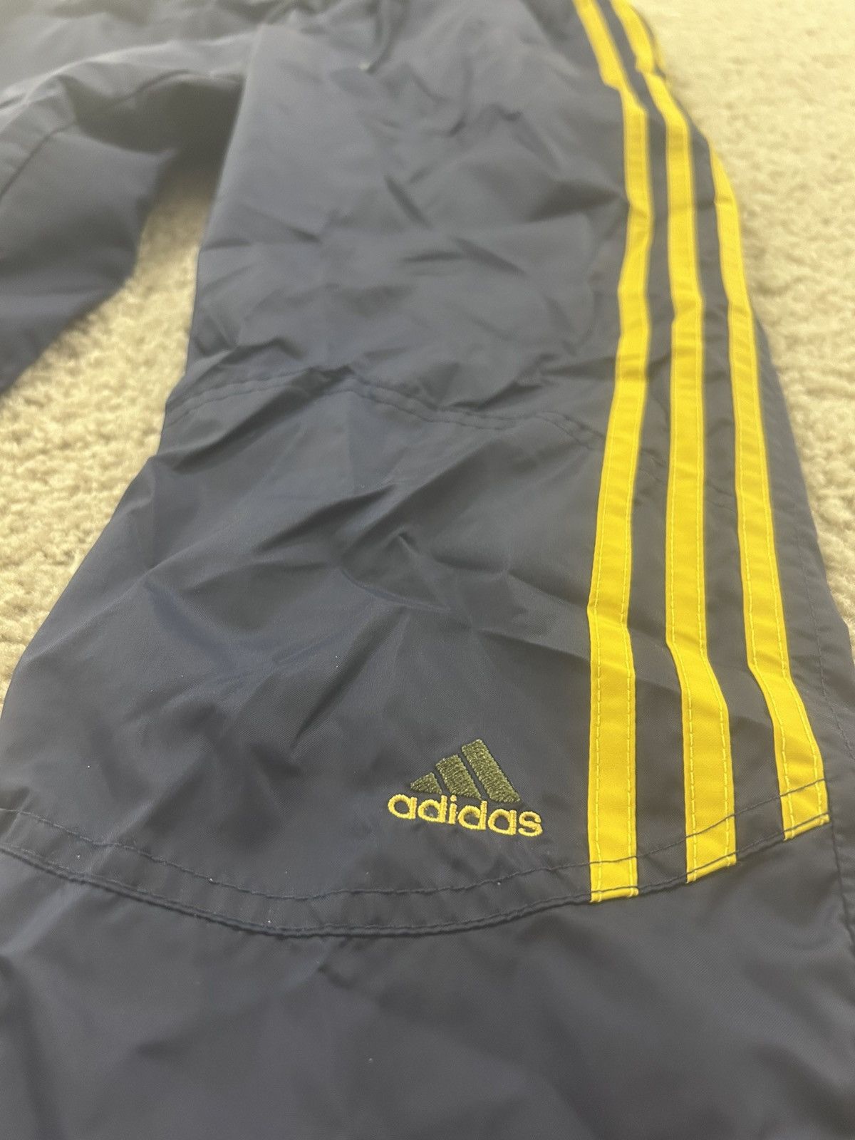 Adidas × Vintage Adidas striped y2k track pant navy and gold youth XL Size US 30 / EU 46 - 4 Thumbnail