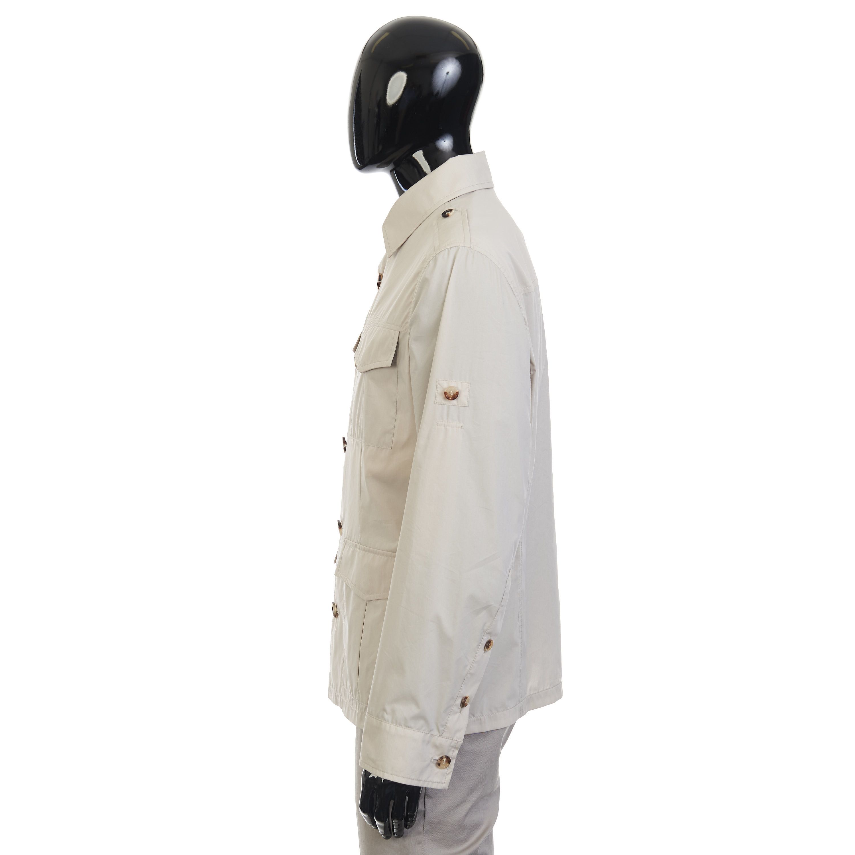 Brunello Cucinelli Light Beige Waterproof Jacket - Cotton Canvas, Multi Pockets Size US L / EU 52-54 / 3 - 3 Thumbnail