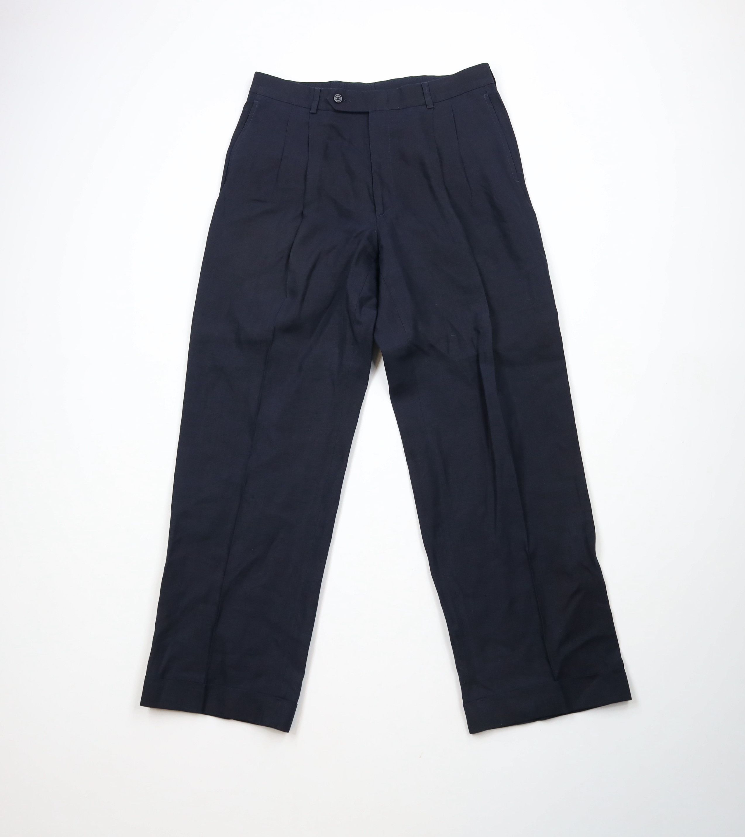 Brooks Brothers × Vintage Vintage 90s Brooks Brothers Cuffed Wide Leg Chino Pants Size US 32 / EU 48 - 1 Thumbnail