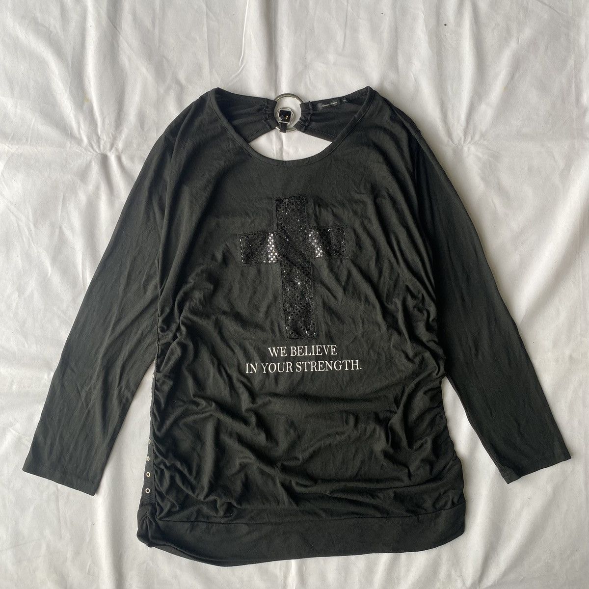Japanese Brand × Le Grande Bleu (L.G.B.) × Vintage Japanese Style We Believe in Your Strength Black Cross Size L / US 10 / IT 46 - 5 Thumbnail