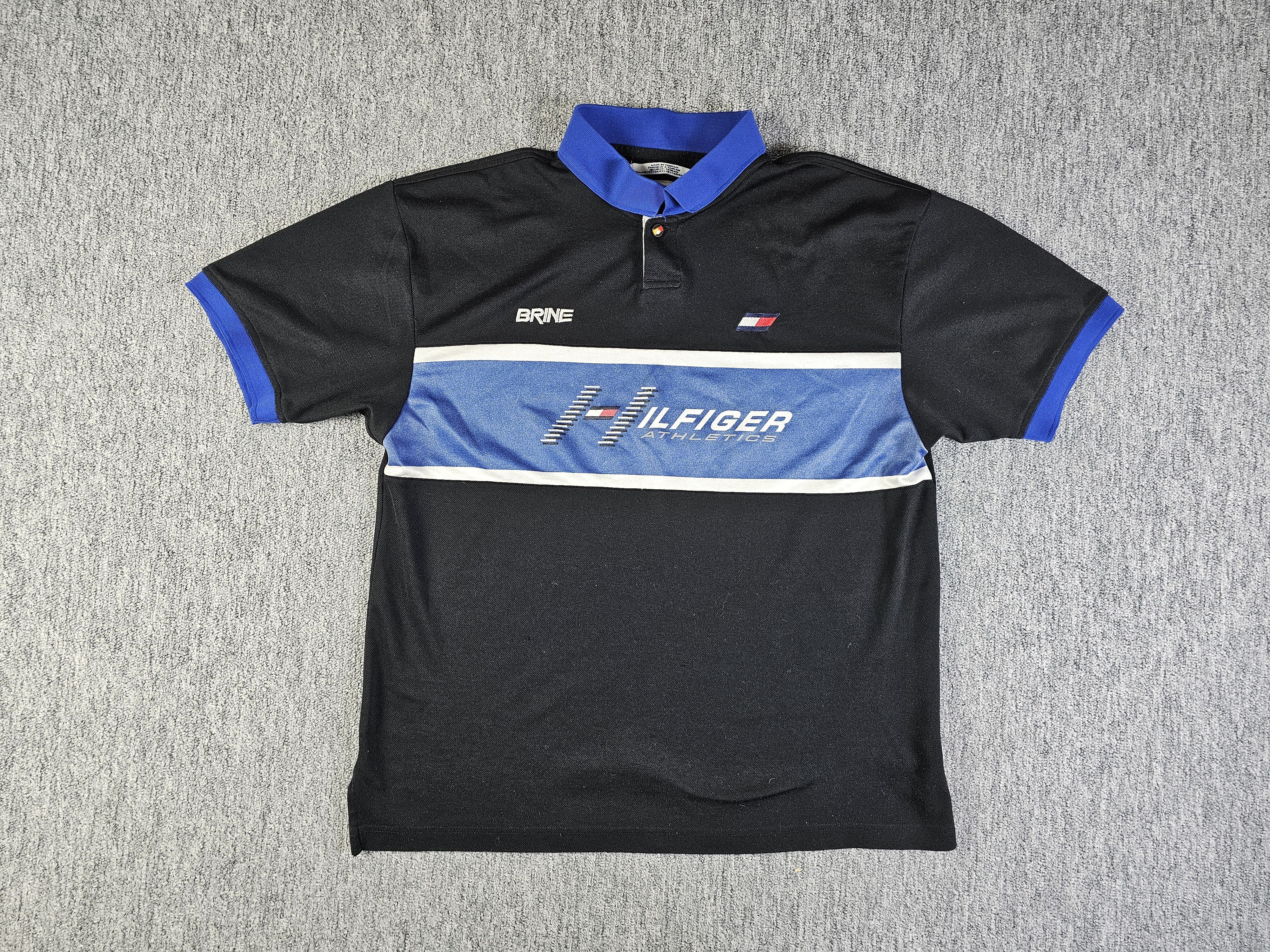 Tommy Hilfiger Vintage Tommy Hilfiger Athletics Polo Shirt Men L Black 90s Size US L / EU 52-54 / 3 - 6 Thumbnail
