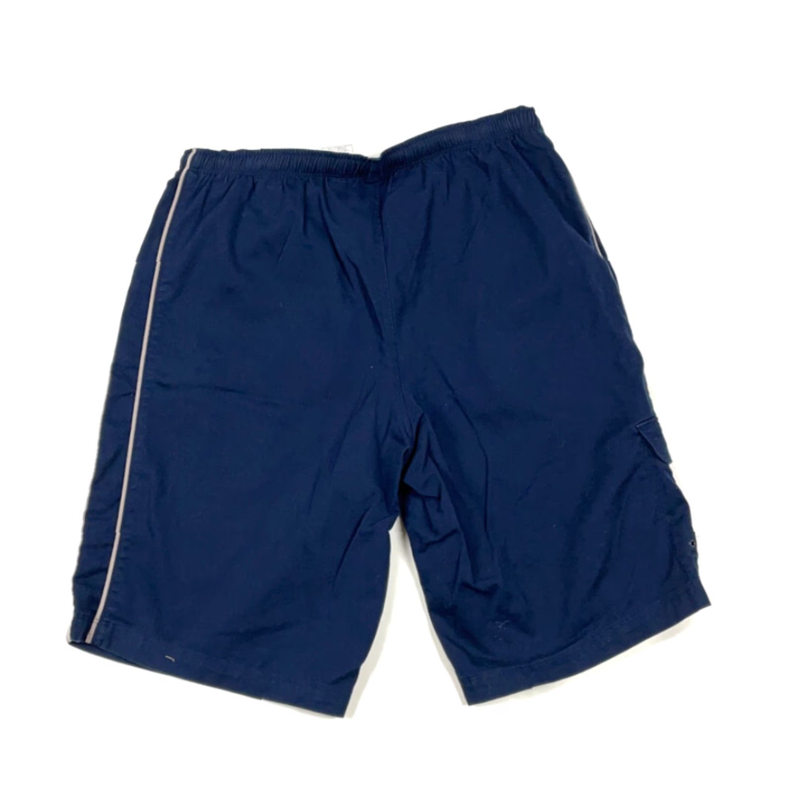 Nike Nike Cargo Shorts Men's L Blue Gray Striped Cotton Elastic Waist Drawstring Pockets Vintage 90s Size US 32 / EU 48 - 2 Thumbnail