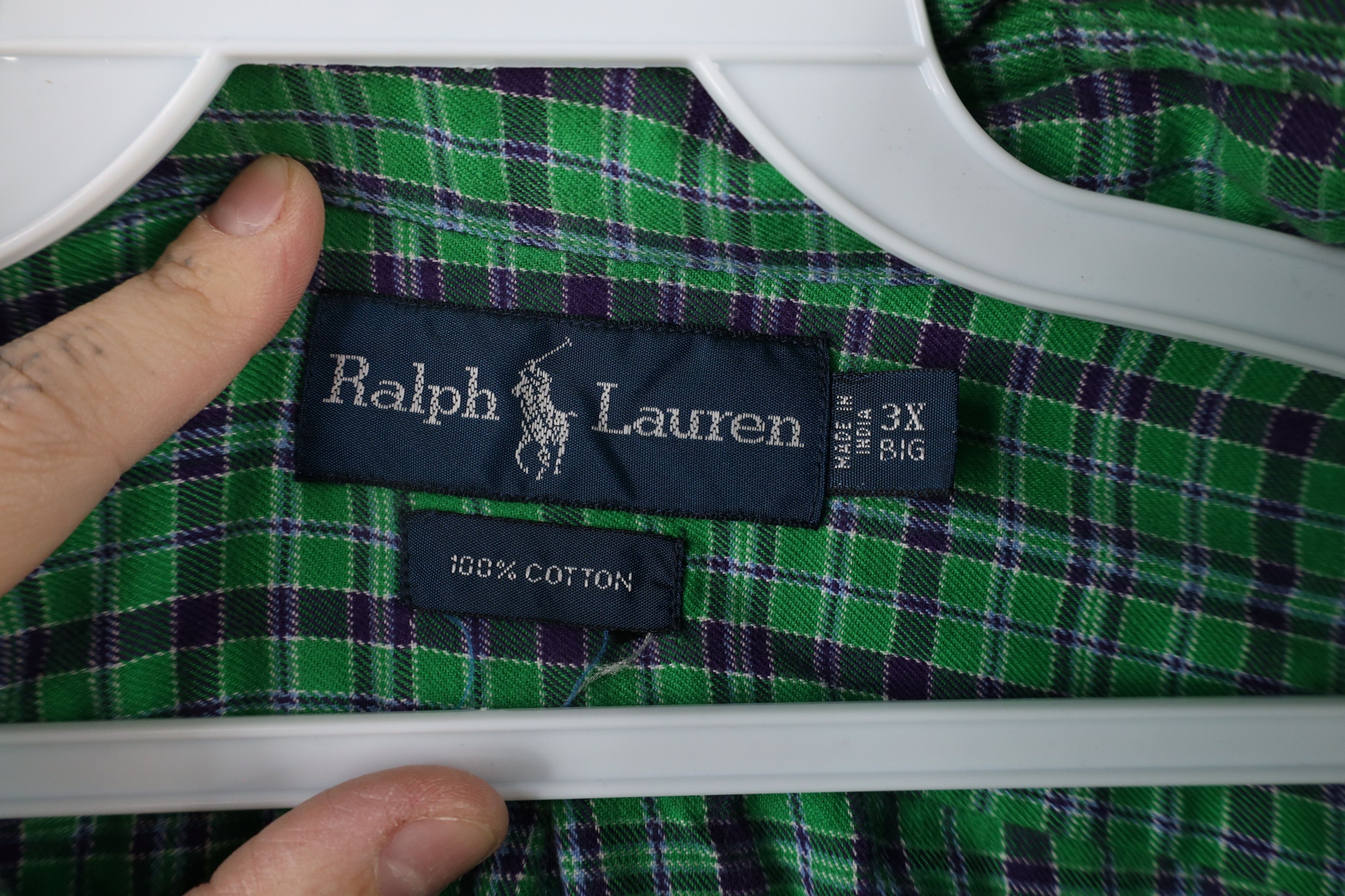 Ralph Lauren × Vintage Vintage 90s Ralph Lauren Collared Button Down Shirt Plaid Size US XXL / EU 58 / 5 - 5 Thumbnail