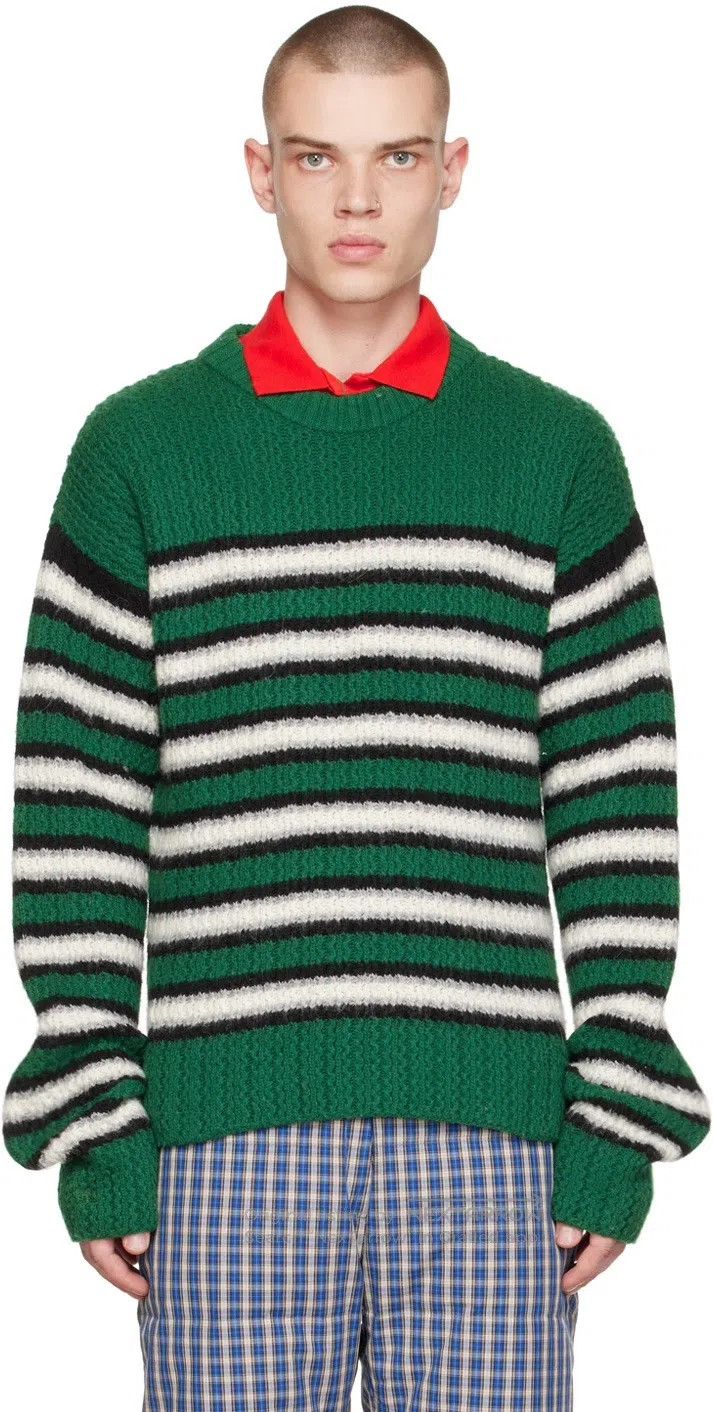 ERL ERL Green Striped Sweater Size US XL / EU 56 / 4 - 6 Thumbnail
