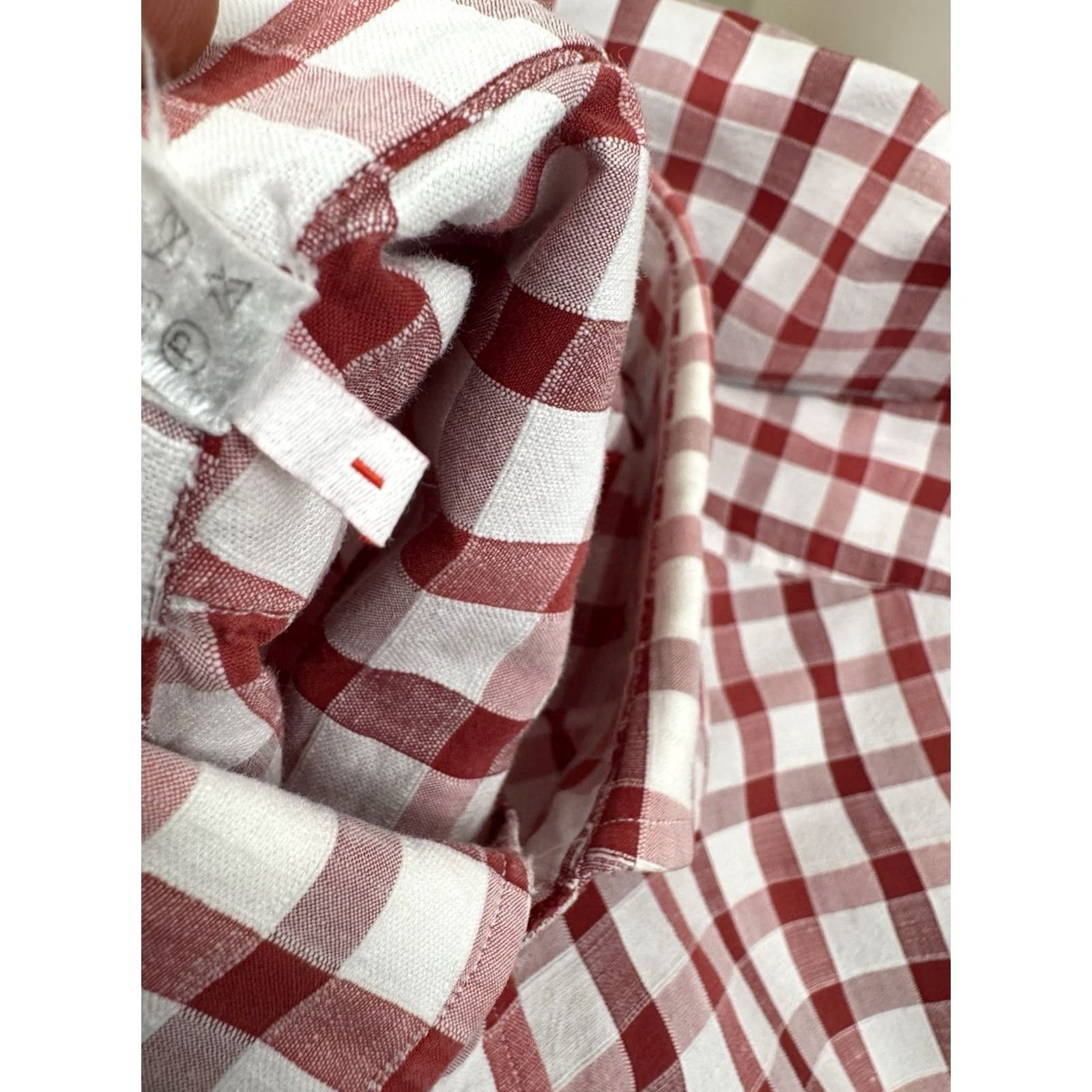 Isaia ISAIA Linen Blend Mens 42 Large Plaid Check Shirt Long Sleeve Red/White Button-Up Top Mens L Vintage No NN Size US L / EU 52-54 / 3 - 6 Thumbnail