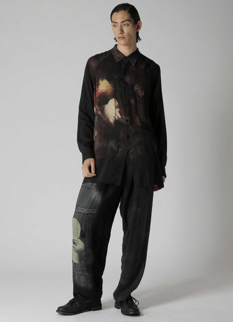 Yohji Yamamoto Yohji Yamamoto Pour Homme - Printed side gusset Blouse Size US L / EU 52-54 / 3 - 6 Thumbnail
